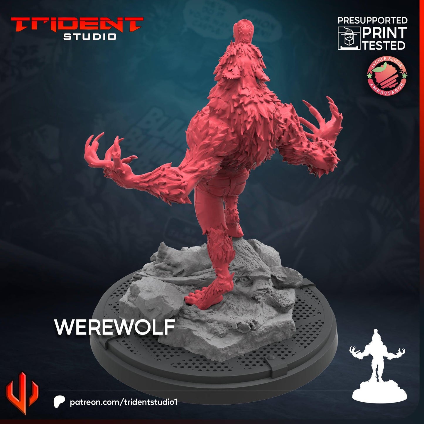 Werewolf (Fan art sculpted by Trident Studio) (Crisis Protocol Proxy/Alternative)