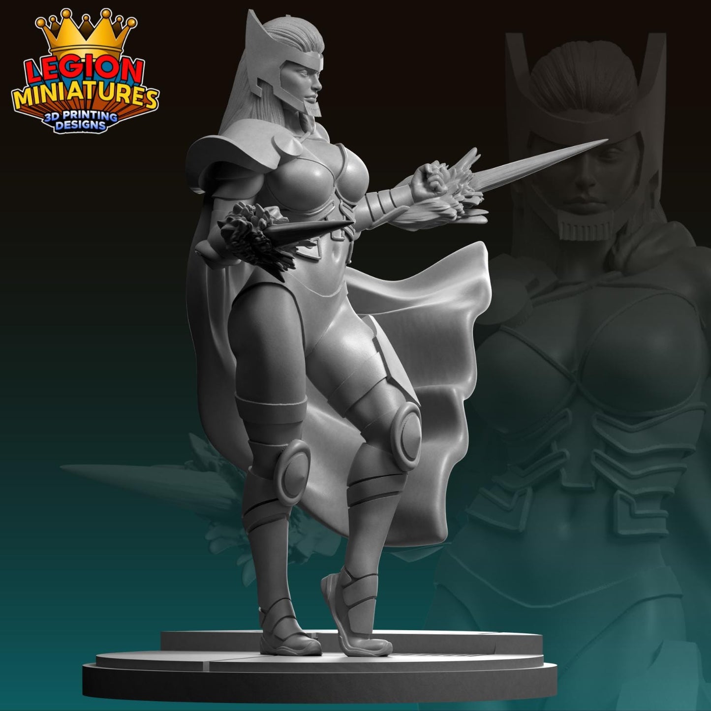 Psylocke Horseman - Fan-Art 40mm Miniature (Sculpted by Legion Miniatures) (Crisis Protocol Proxy/Alternative)