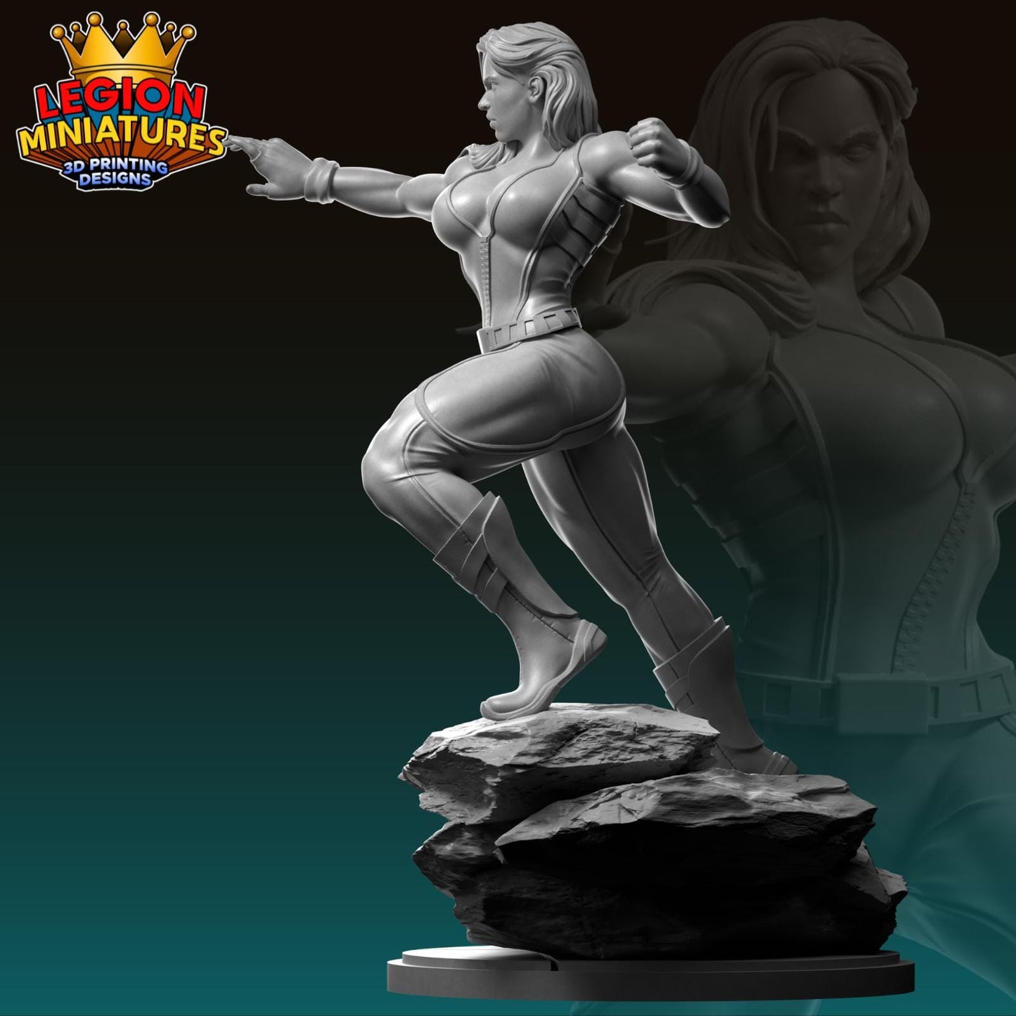 Red She-Hulk - Fan-Art 40mm Miniature (Sculpted by Legion Miniatures) (Crisis Protocol Proxy/Alternative)