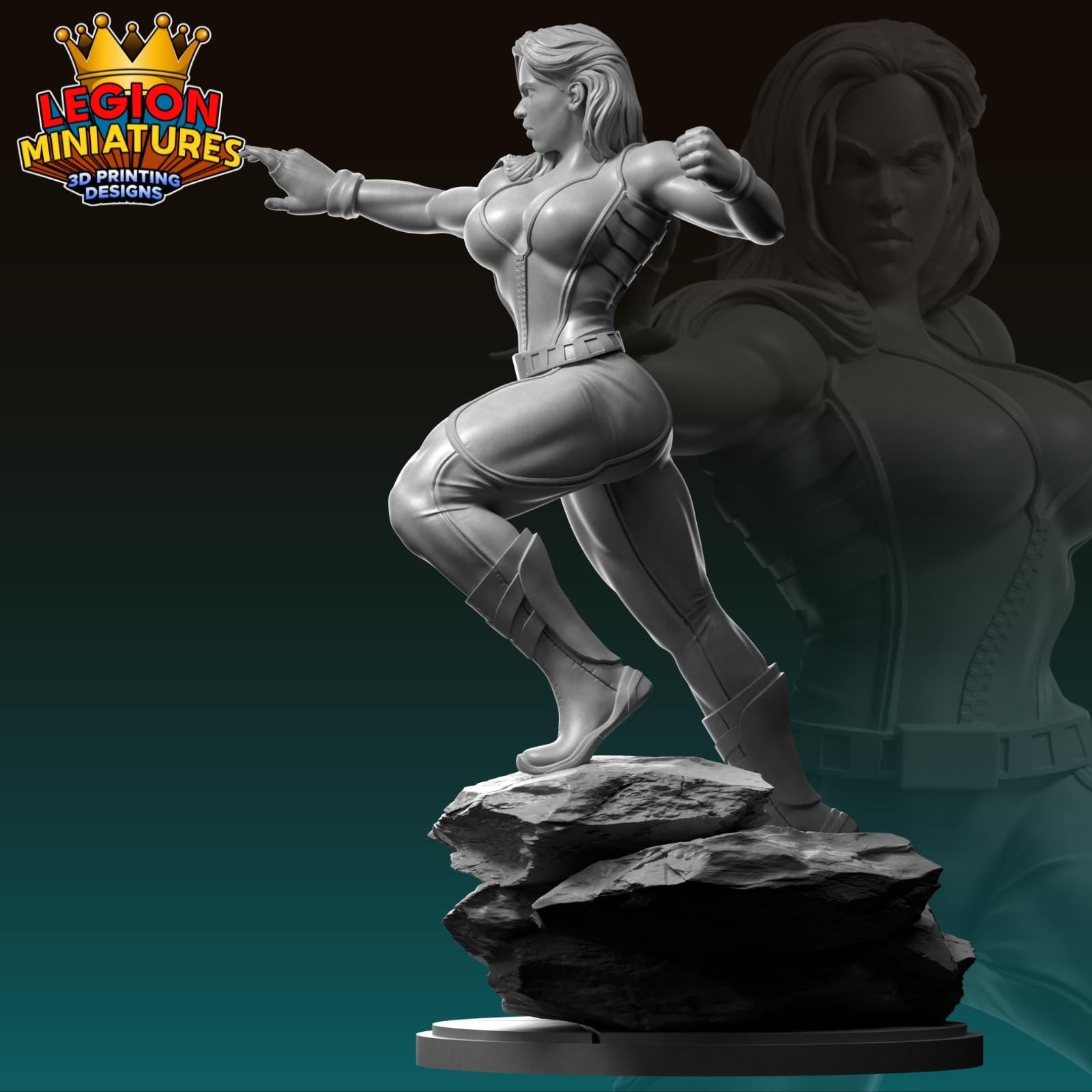 Red She-Hulk - Fan-Art 40mm Miniature (Sculpted by Legion Miniatures) (Crisis Protocol Proxy/Alternative)