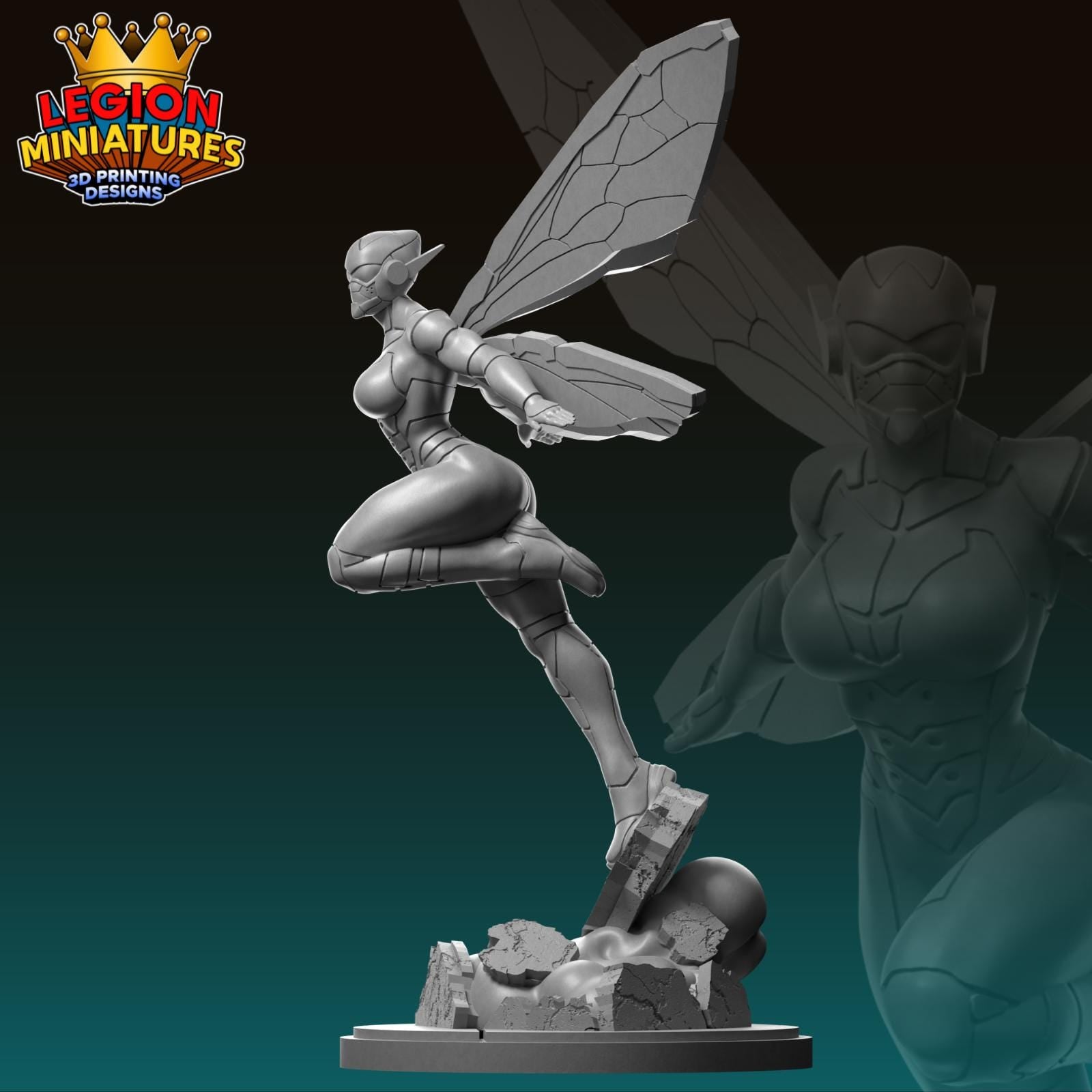 Ultimate Wasp - Fan Art 40mm Miniature (Sculpted by Legion Miniatures) (Crisis Protocol Proxy/Alternative)