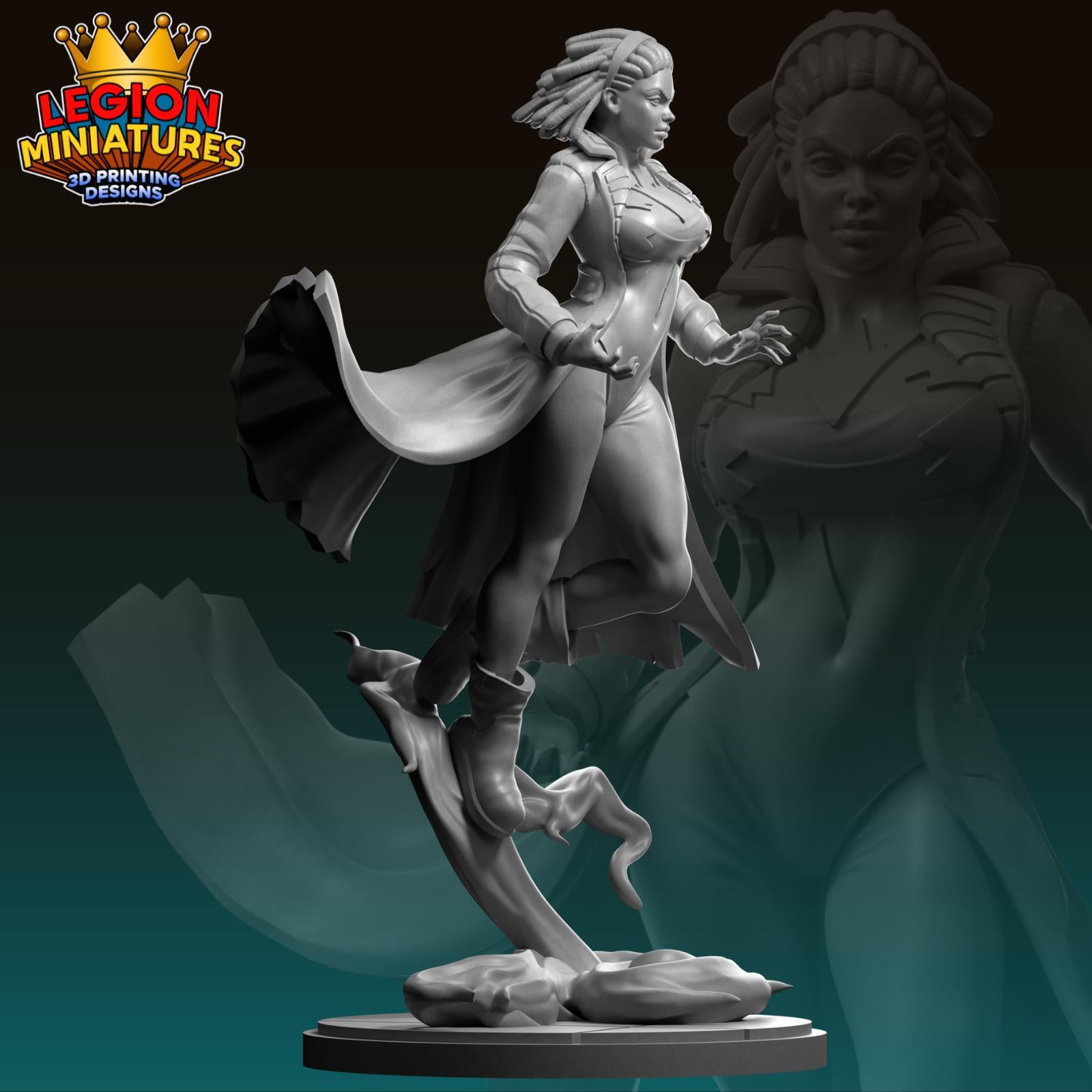Captain Marvel - Fan Art 40mm Miniature (Sculpted by Legion Miniatures) (Crisis Protocol Proxy/Alternative)