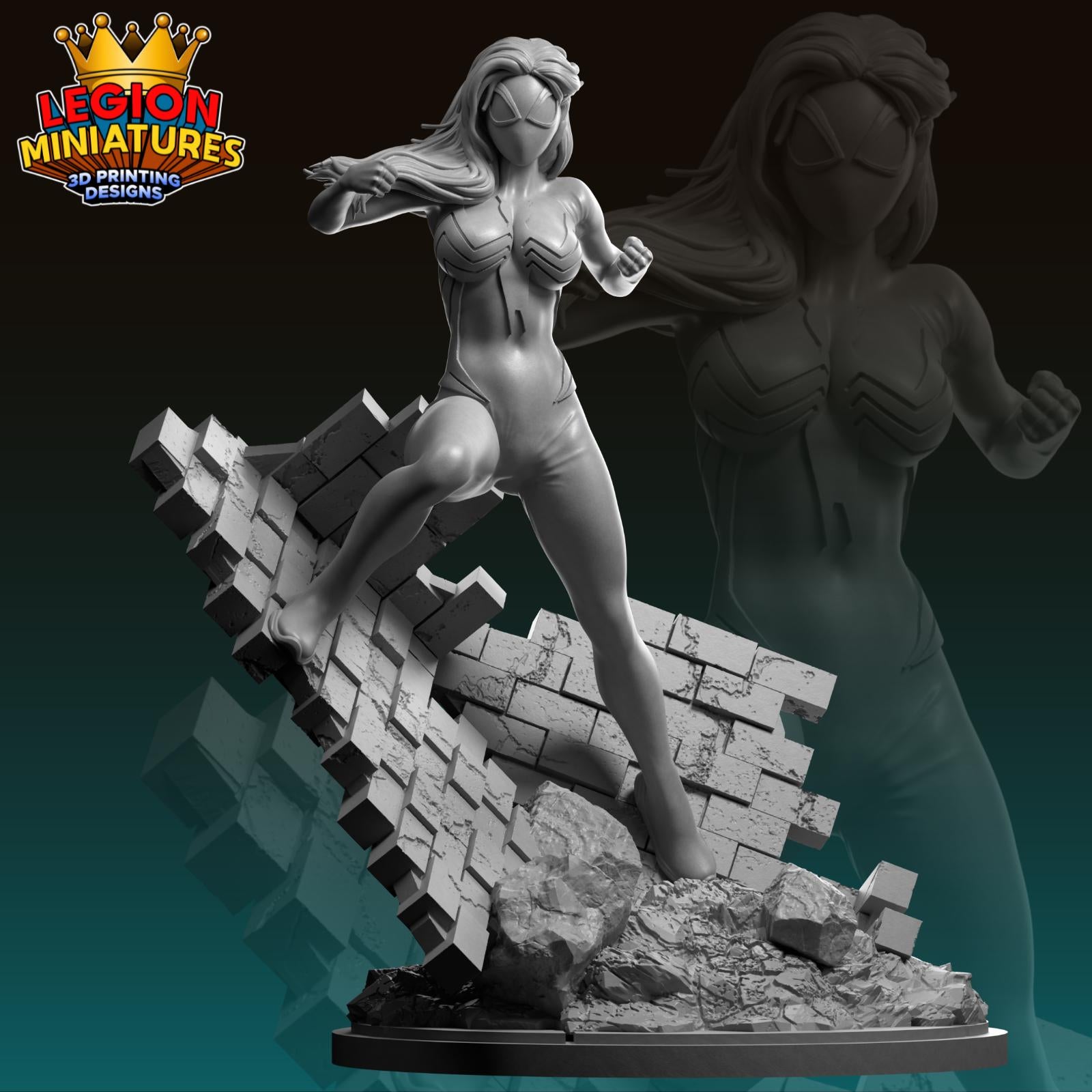 Ultimate Spider-Woman - Fan Art 40mm Miniature (Sculpted by Legion Miniatures) (Crisis Protocol Proxy/Alternative)