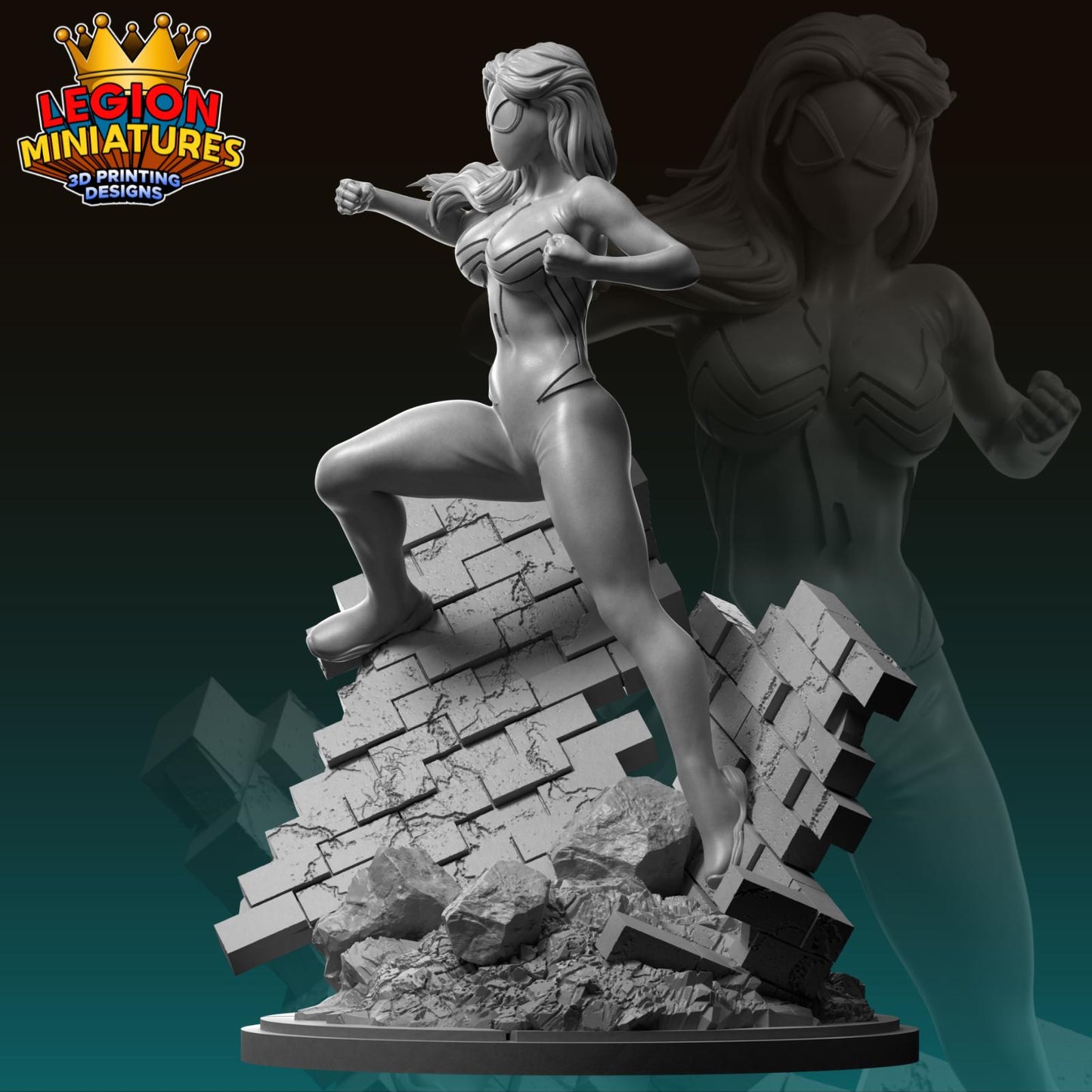 Ultimate Spider-Woman - Fan Art 40mm Miniature (Sculpted by Legion Miniatures) (Crisis Protocol Proxy/Alternative)