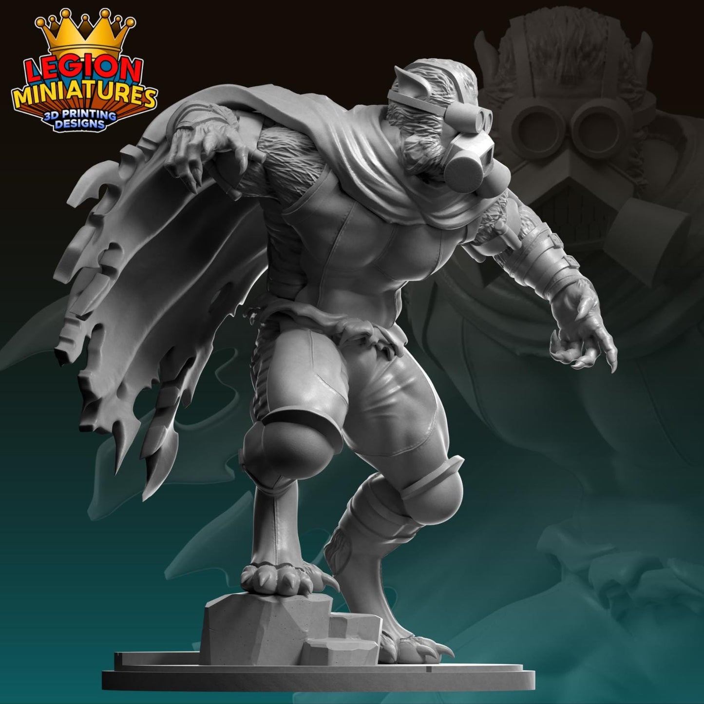 Beast Horseman - Fan Art 40mm Miniature (Sculpted by Legion Miniatures) (Crisis Protocol Proxy/Alternative)