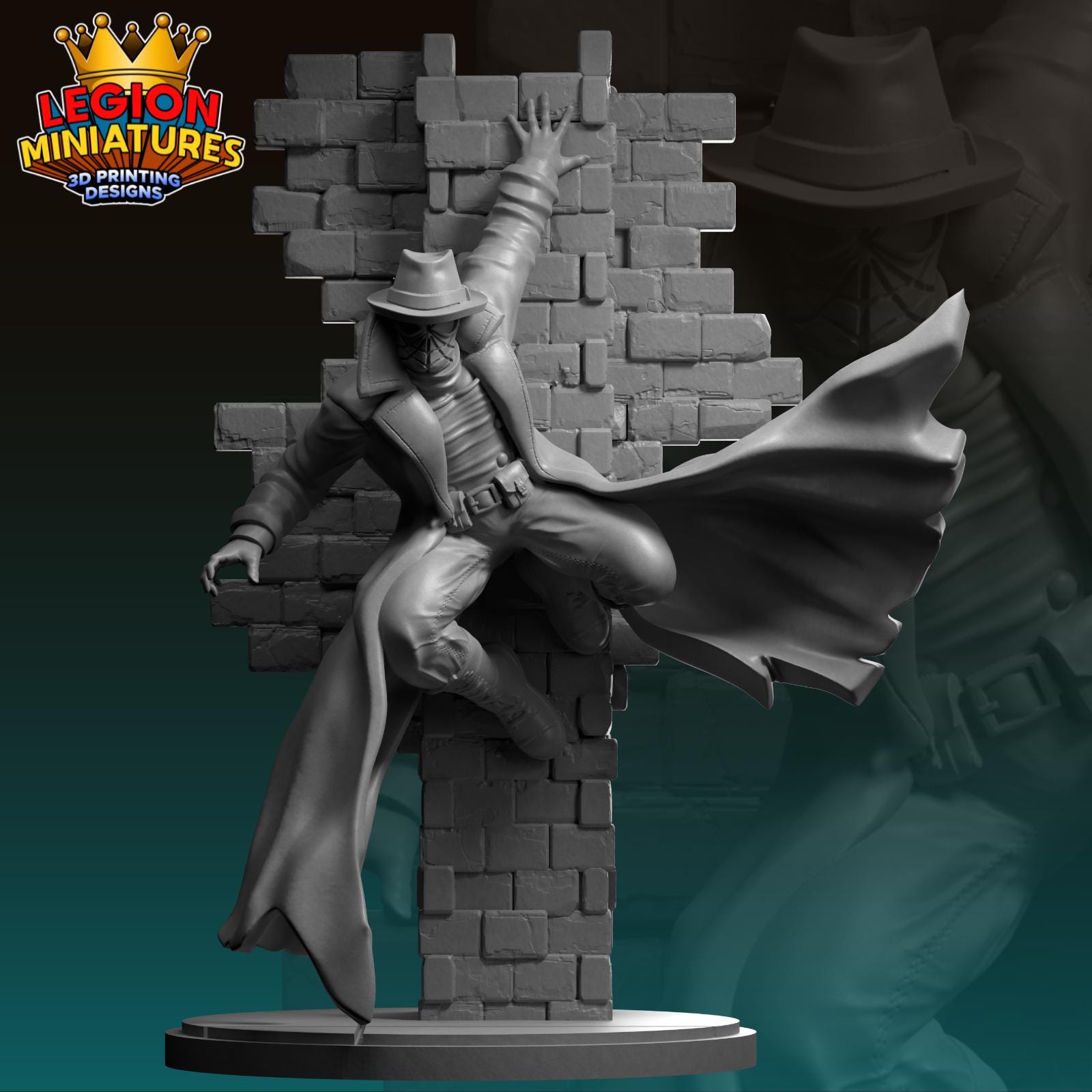 Spider-Man Noir - Fan Art 40mm Miniature (Sculpted by Legion Miniatures) (Crisis Protocol Proxy/Alternative)