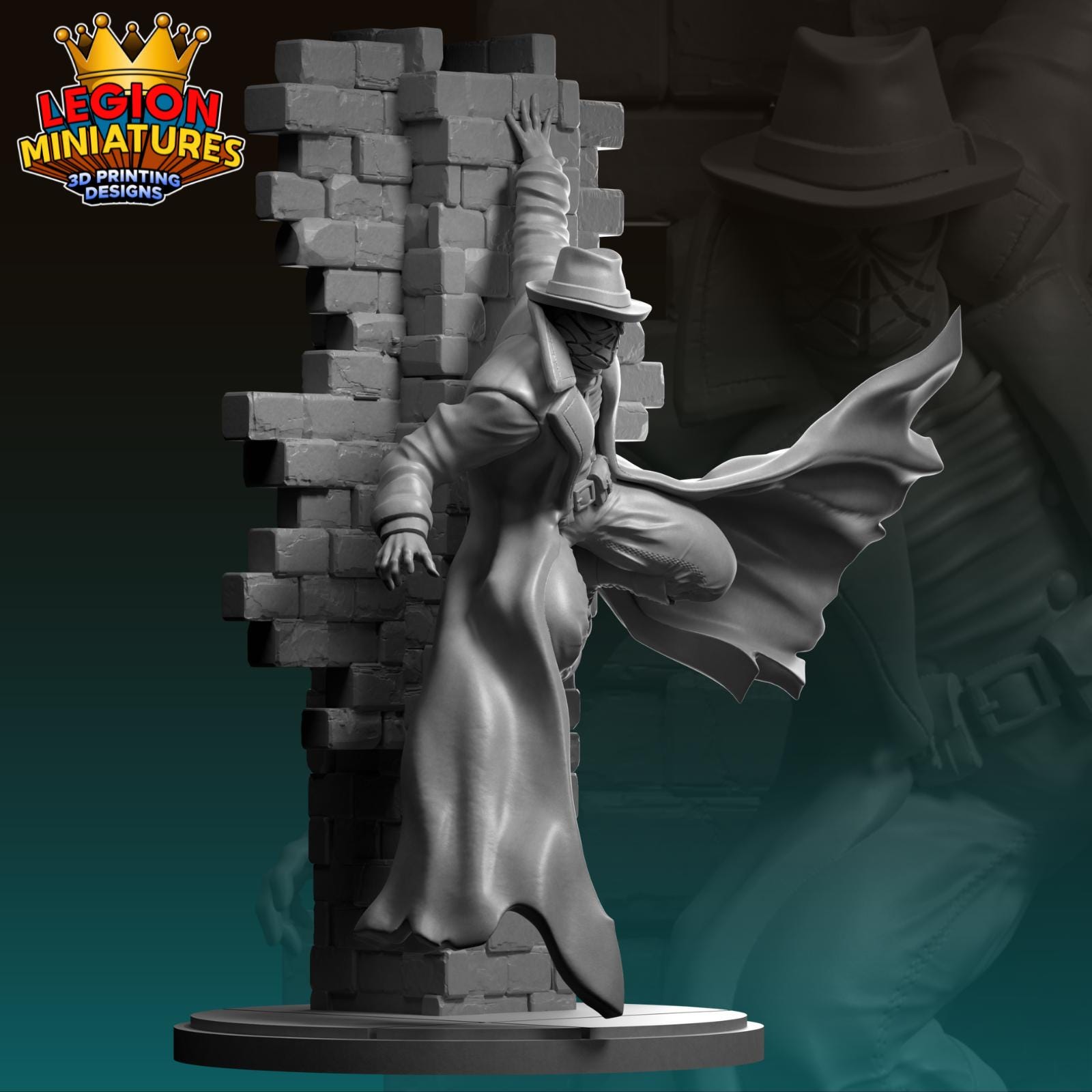 Spider-Man Noir - Fan Art 40mm Miniature (Sculpted by Legion Miniatures) (Crisis Protocol Proxy/Alternative)