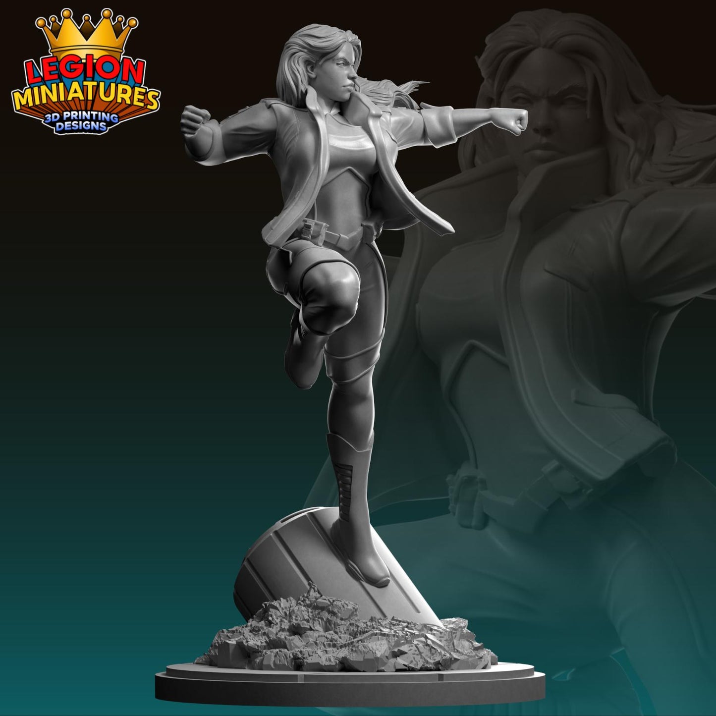 Ultimate America Chavez - Fan Art 40mm Miniature (Sculpted by Legion Miniatures) (Crisis Protocol Proxy/Alternative)