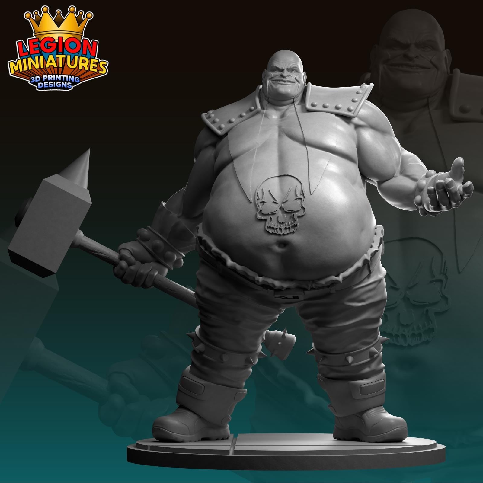 Blob Horseman - Fan Art 40mm Miniature (Sculpted by Legion Miniatures) (Crisis Protocol Proxy/Alternative)