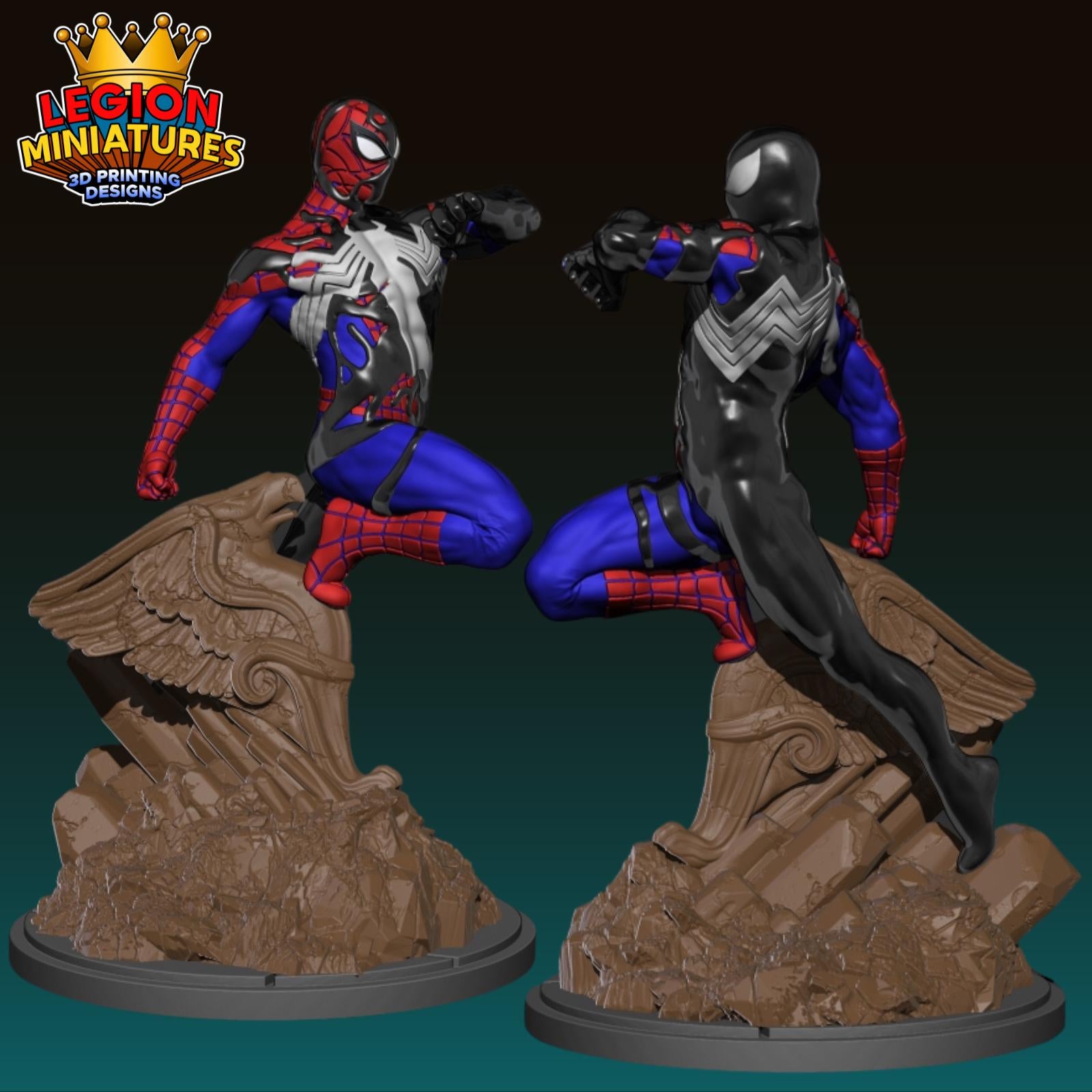 Spiderman Symbiote - Fan Art 40mm Miniature (Sculpted by Legion Miniatures) (Crisis Protocol Proxy/Alternative)
