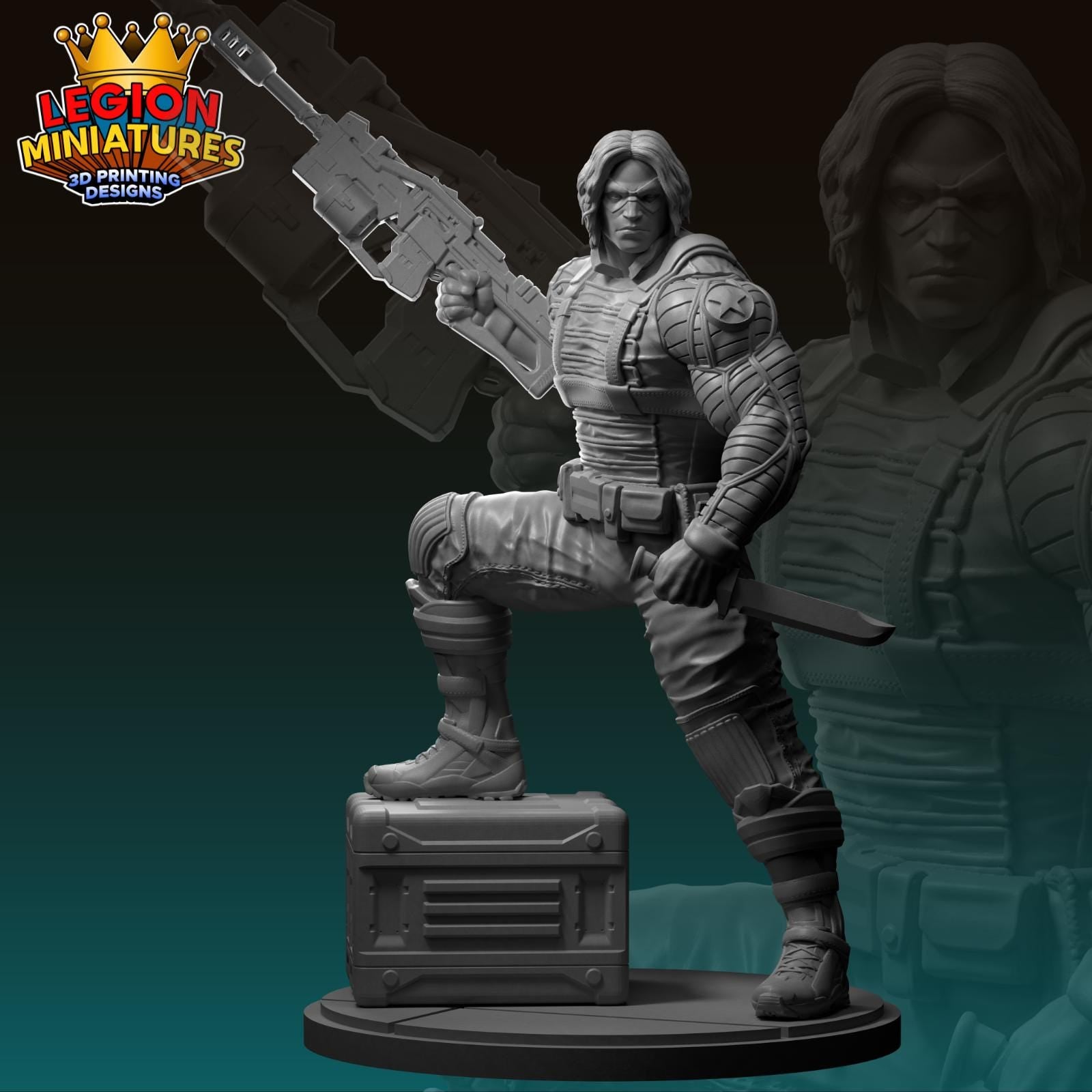 Winter Soldier - Fan Art 40mm Miniature (Sculpted by Legion Miniatures) (Crisis Protocol Proxy/Alternative)