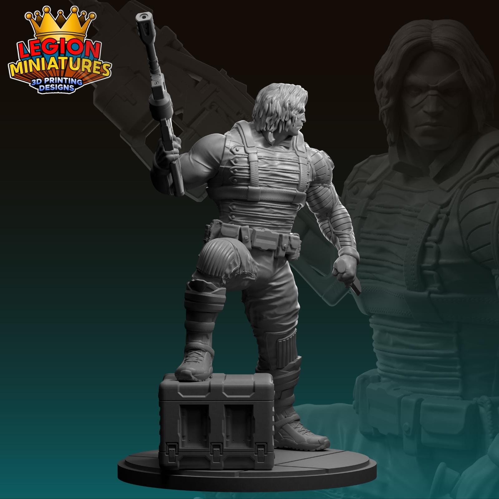 Winter Soldier - Fan Art 40mm Miniature (Sculpted by Legion Miniatures) (Crisis Protocol Proxy/Alternative)