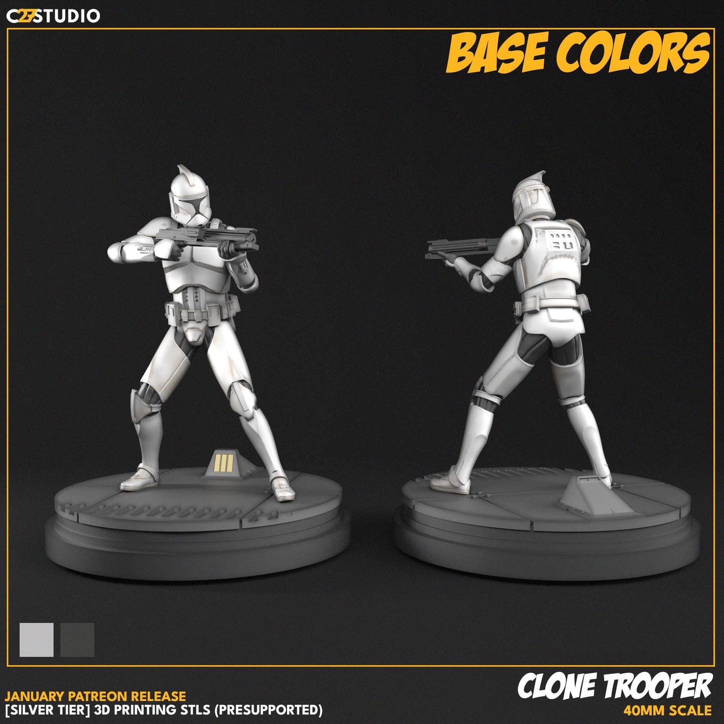 Clone Troopers / Troopers of Tomorrow - 40mm miniature (sculpted by C27 collectibles) (Crisis Protocol Proxy/Alternative)