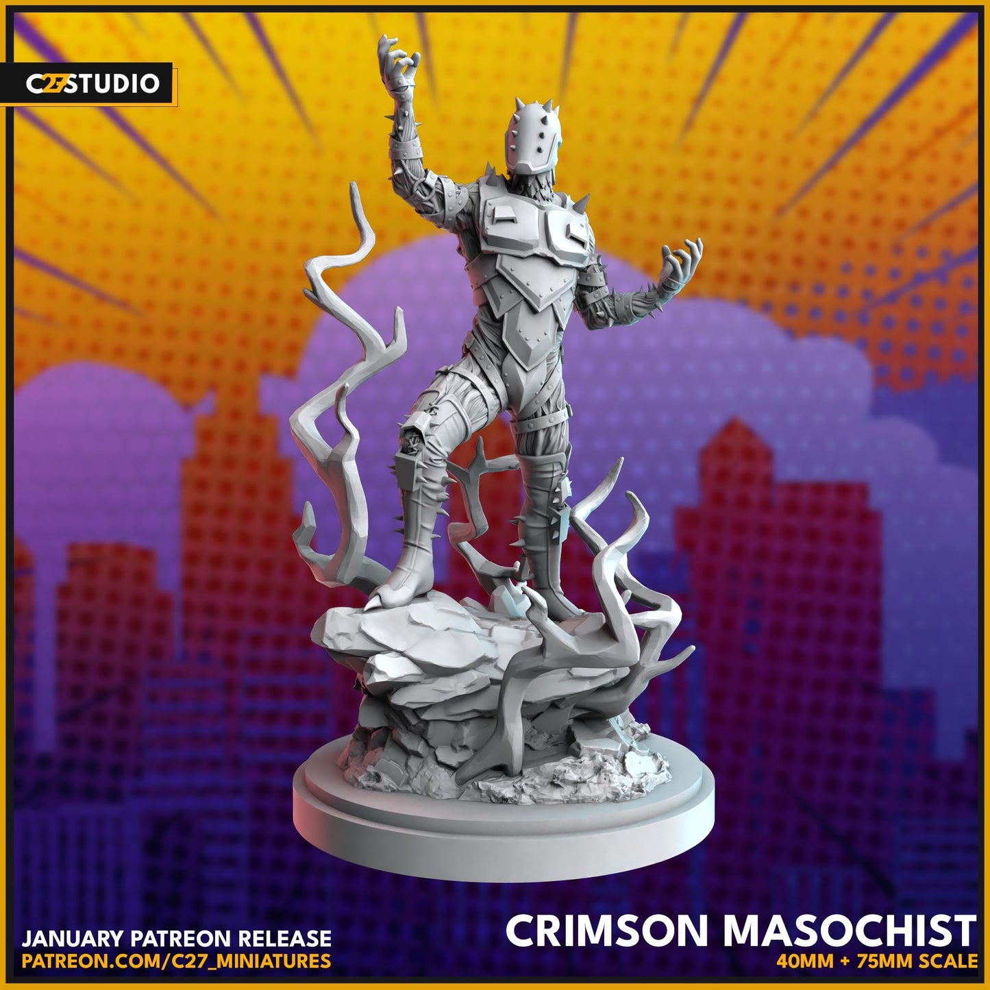 Penance / Crimson Masochist - 40mm miniature (sculpted by C27 collectibles) (Crisis Protocol Proxy/Alternative)