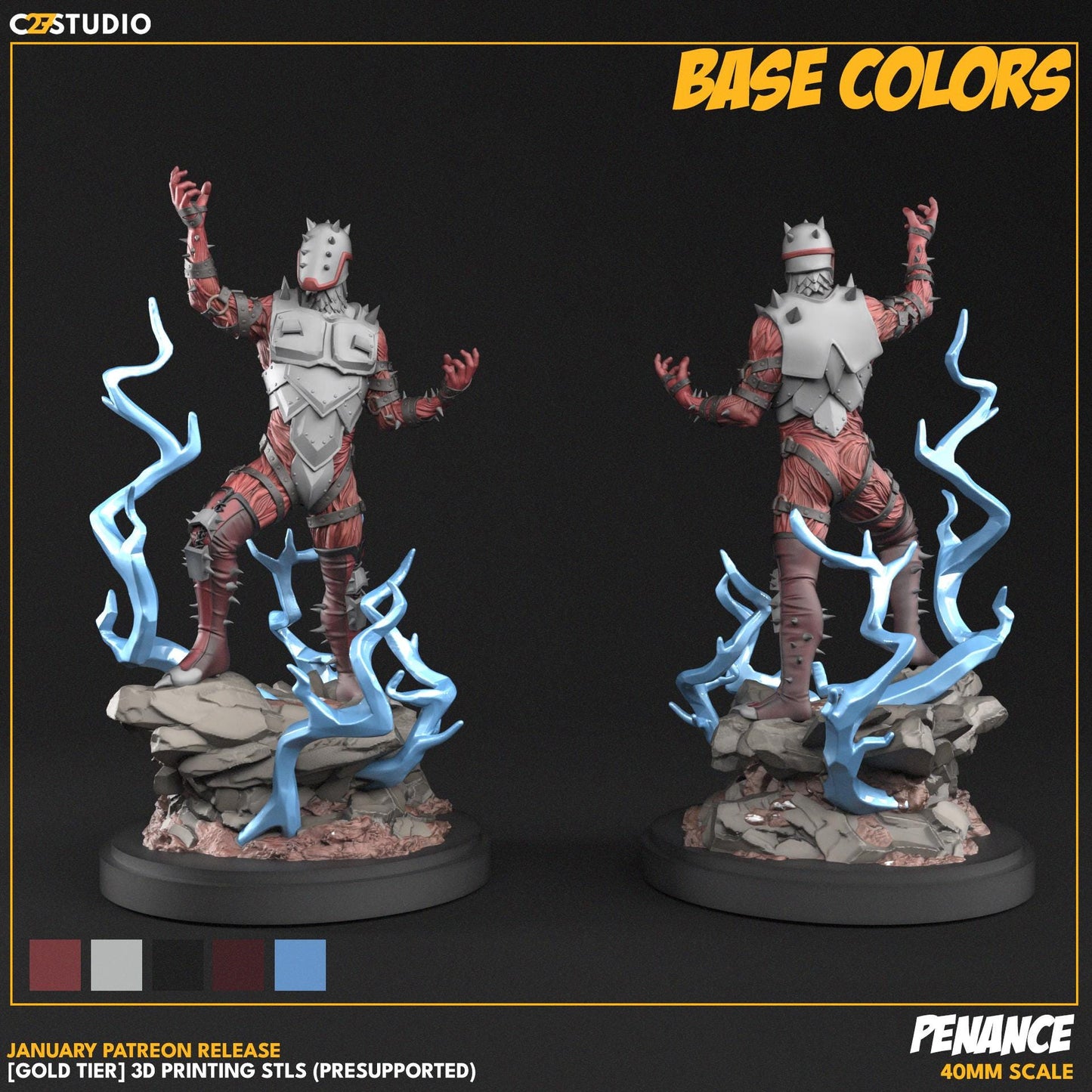 Penance / Crimson Masochist - 40mm miniature (sculpted by C27 collectibles) (Crisis Protocol Proxy/Alternative)