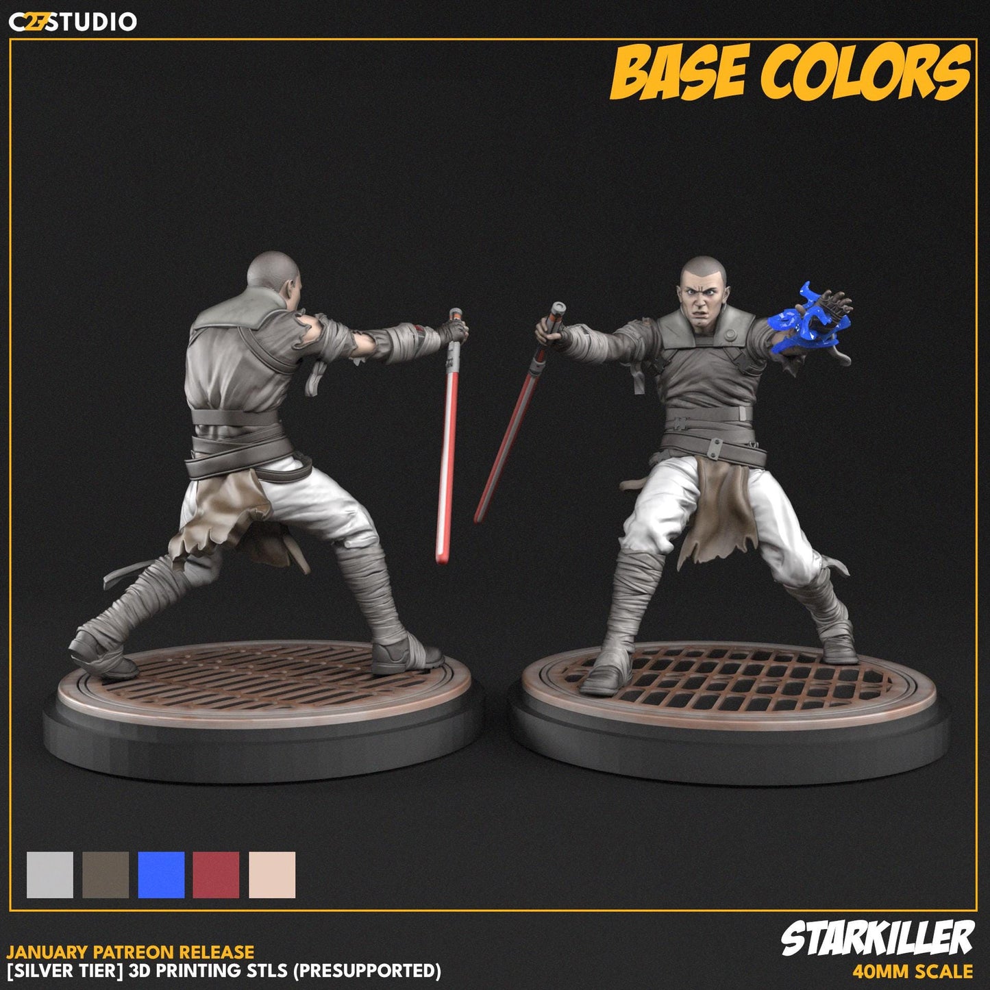 Starkiller / Force Unleashed 40mm miniature (sculpted by C27 collectibles) (Crisis Protocol Proxy/Alternative)