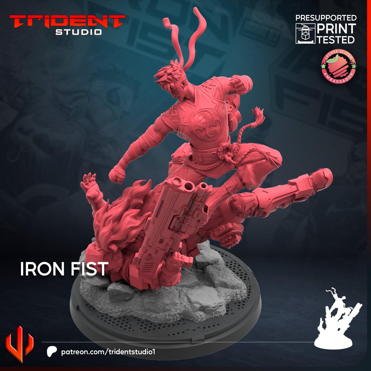 Iron Fist - Rivals (Fan art sculpted by Trident Studio) (Crisis Protocol Proxy/Alternative)