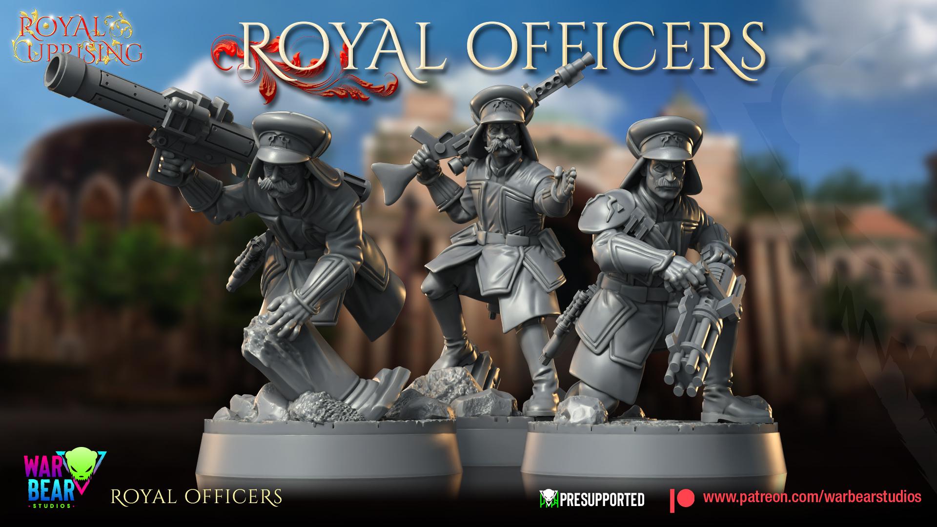 Royal Officers - set of 5 (Sculpted by War Bear Studios)