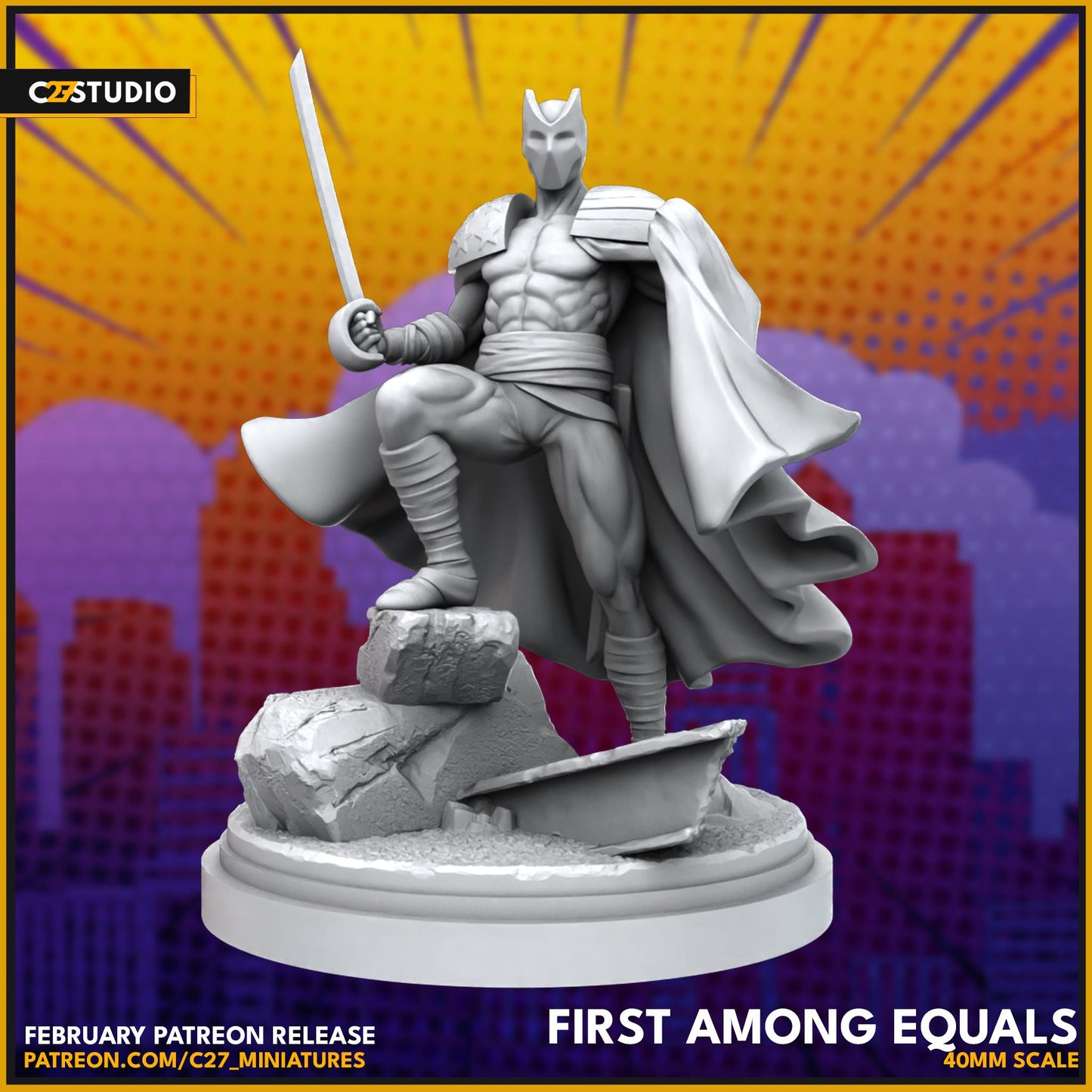 Citizen V / First Among Equals - 40mm miniature (sculpted by C27 collectibles) (Crisis Protocol Proxy/Alternative)