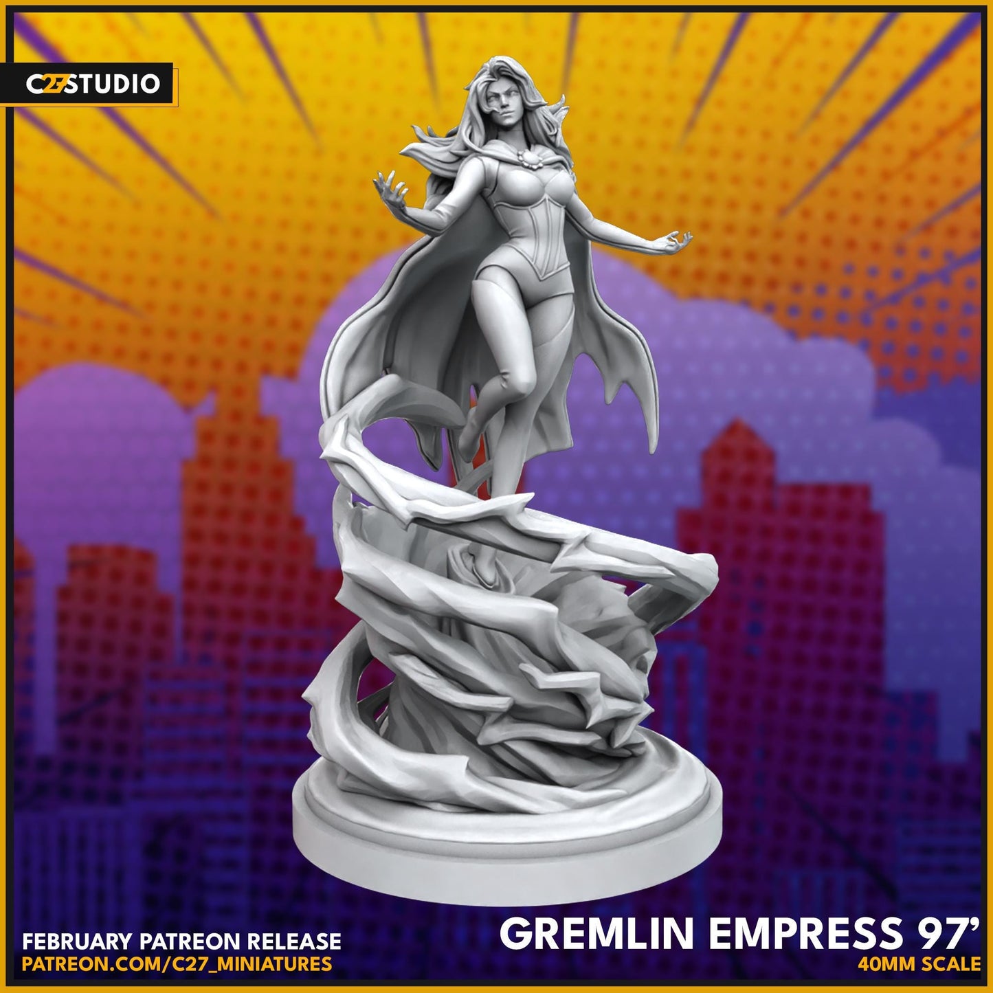 Goblin Queen / Gremlin Empress 97' - 40mm miniature (sculpted by C27 collectibles) (Crisis Protocol Proxy/Alternative)
