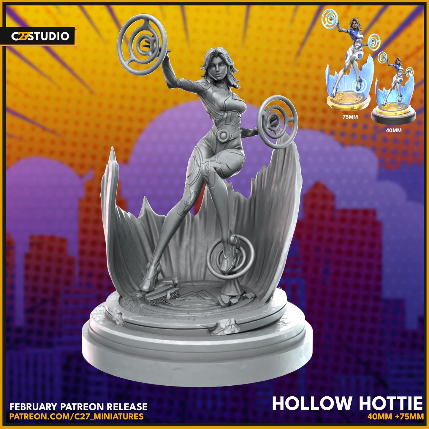 Invisible Woman / Hollow Hottie - 40mm miniature (sculpted by C27 collectibles) (Crisis Protocol Proxy/Alternative)