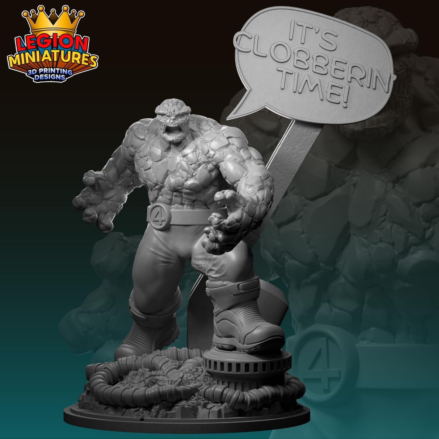 Thing - Fan Art 40mm Miniature (Sculpted by Legion Miniatures) (Crisis Protocol Proxy/Alternative)