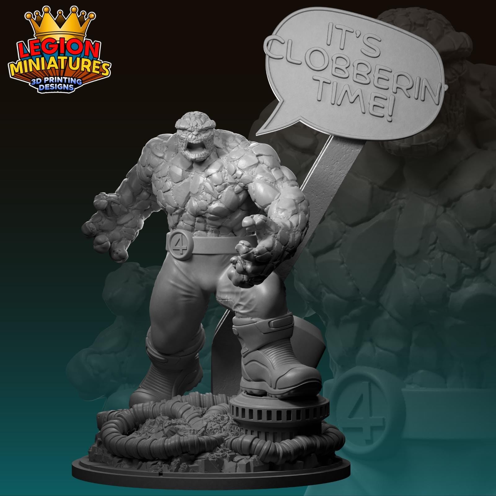 Thing - Fan Art 40mm Miniature (Sculpted by Legion Miniatures) (Crisis Protocol Proxy/Alternative)