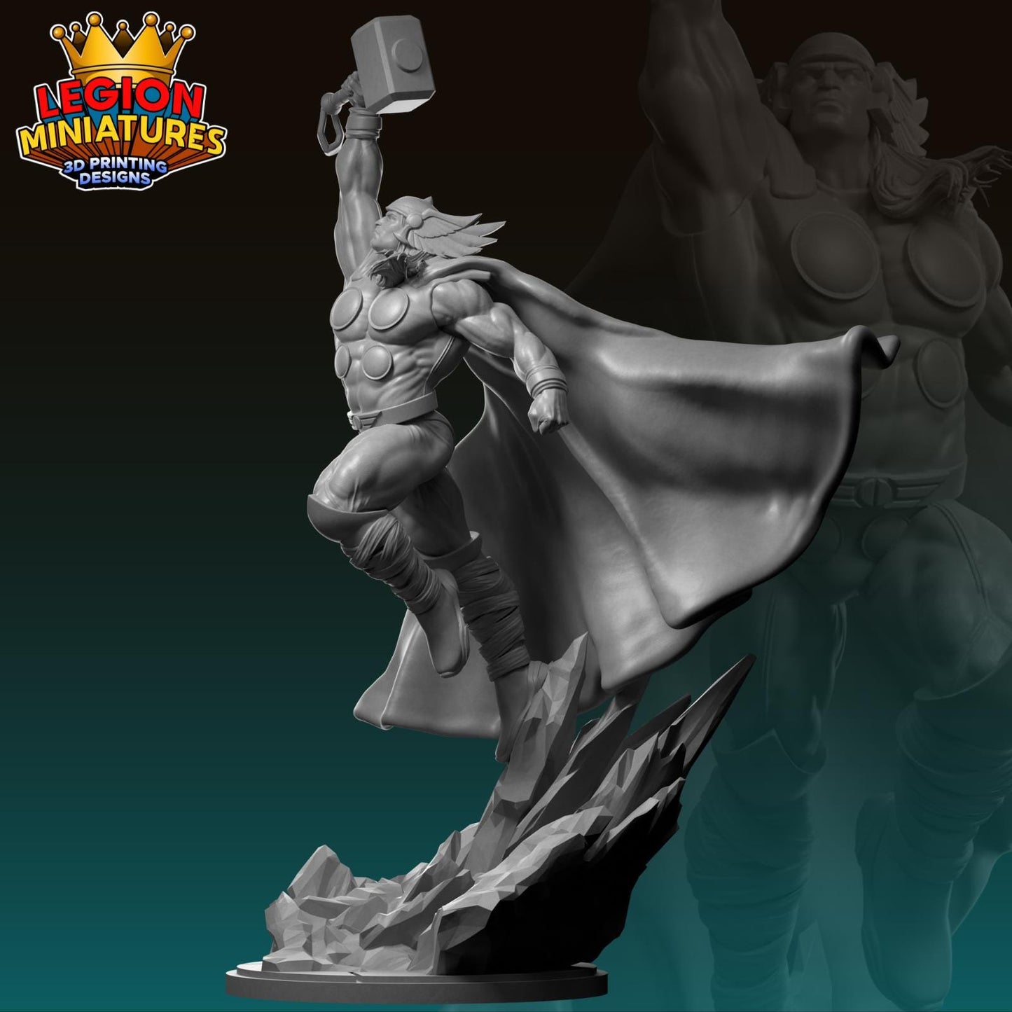 Thor - Fan Art 40mm Miniature (Sculpted by Legion Miniatures) (Crisis Protocol Proxy/Alternative)