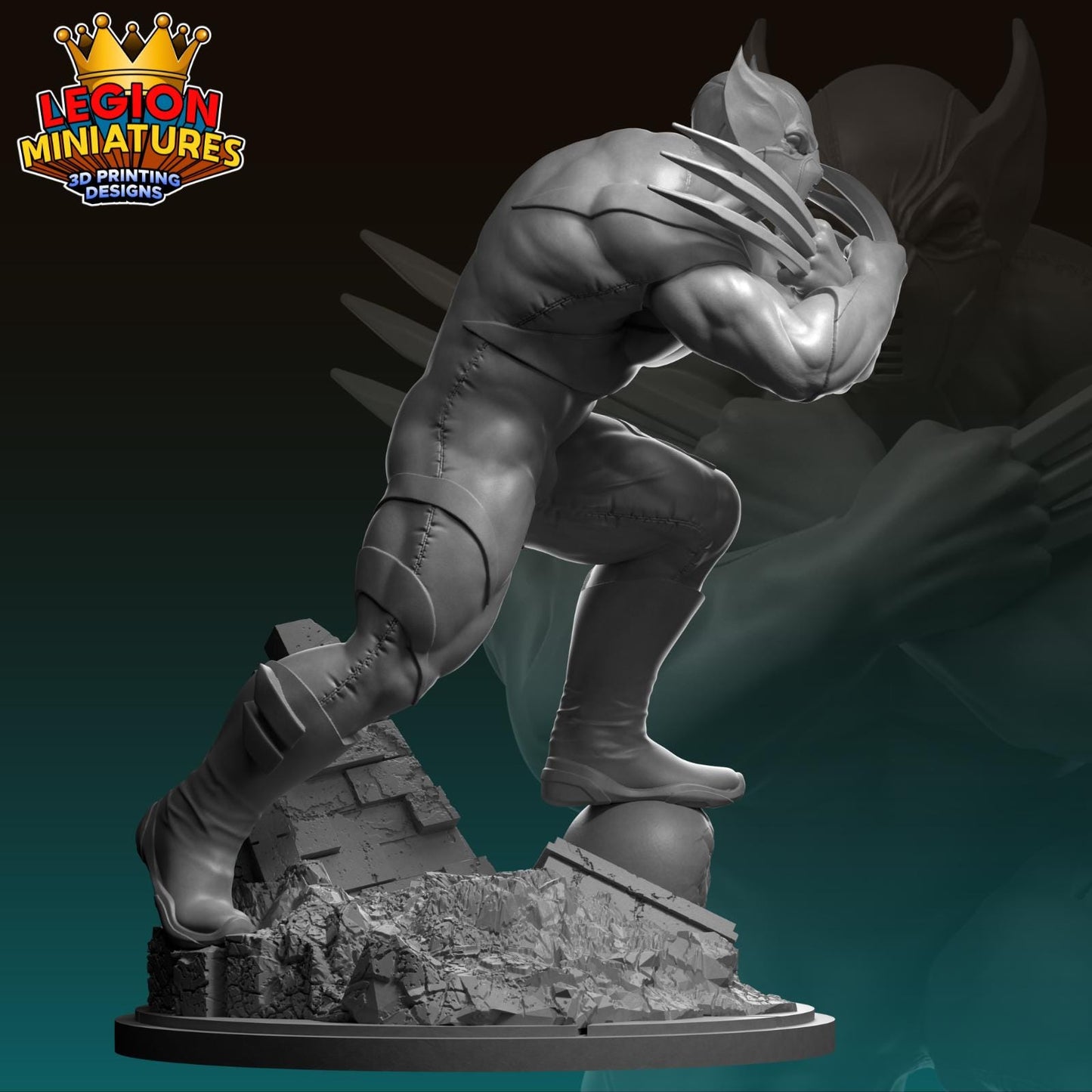 Ultimate Wolverine / Winter Soldier - Fan Art 40mm Miniature (Sculpted by Legion Miniatures) (Crisis Protocol Proxy/Alternative)