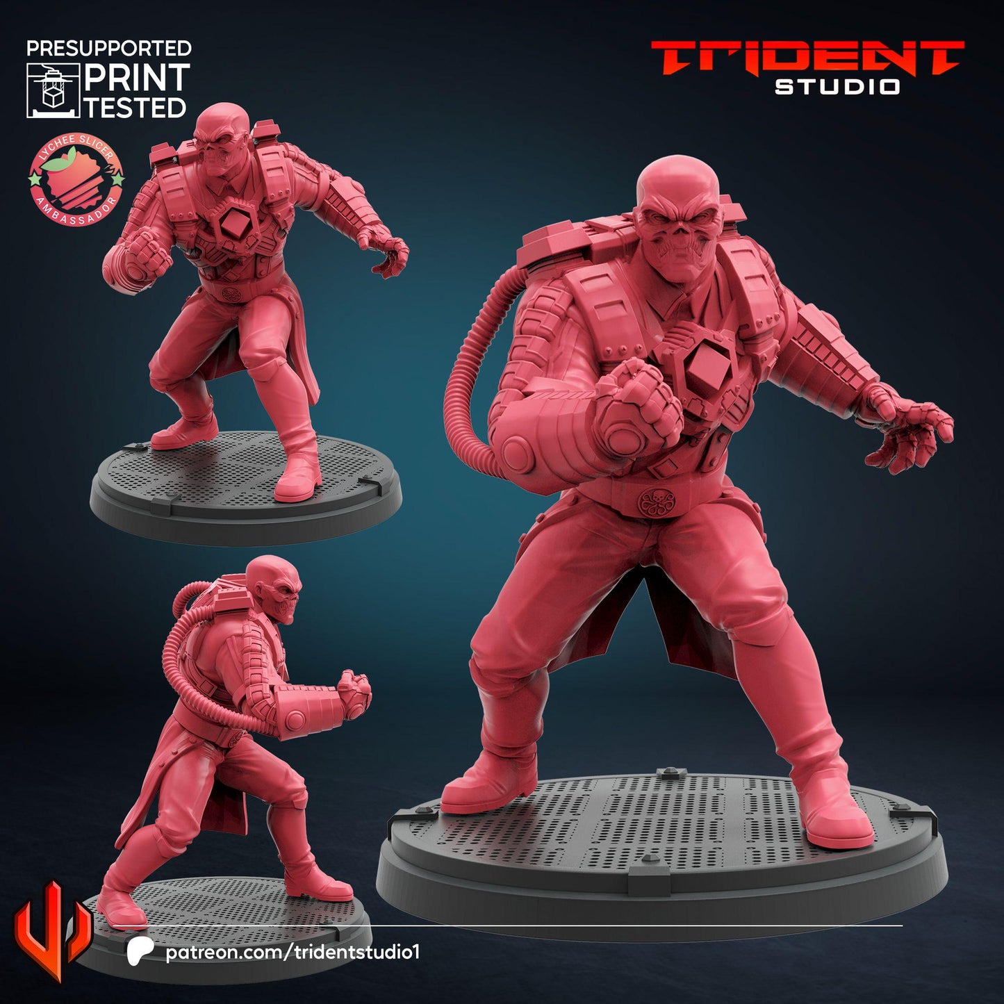 Red Skull - Cosmic Cube (Fan art sculpted by Trident Studio) (Crisis Protocol Proxy/Alternative)