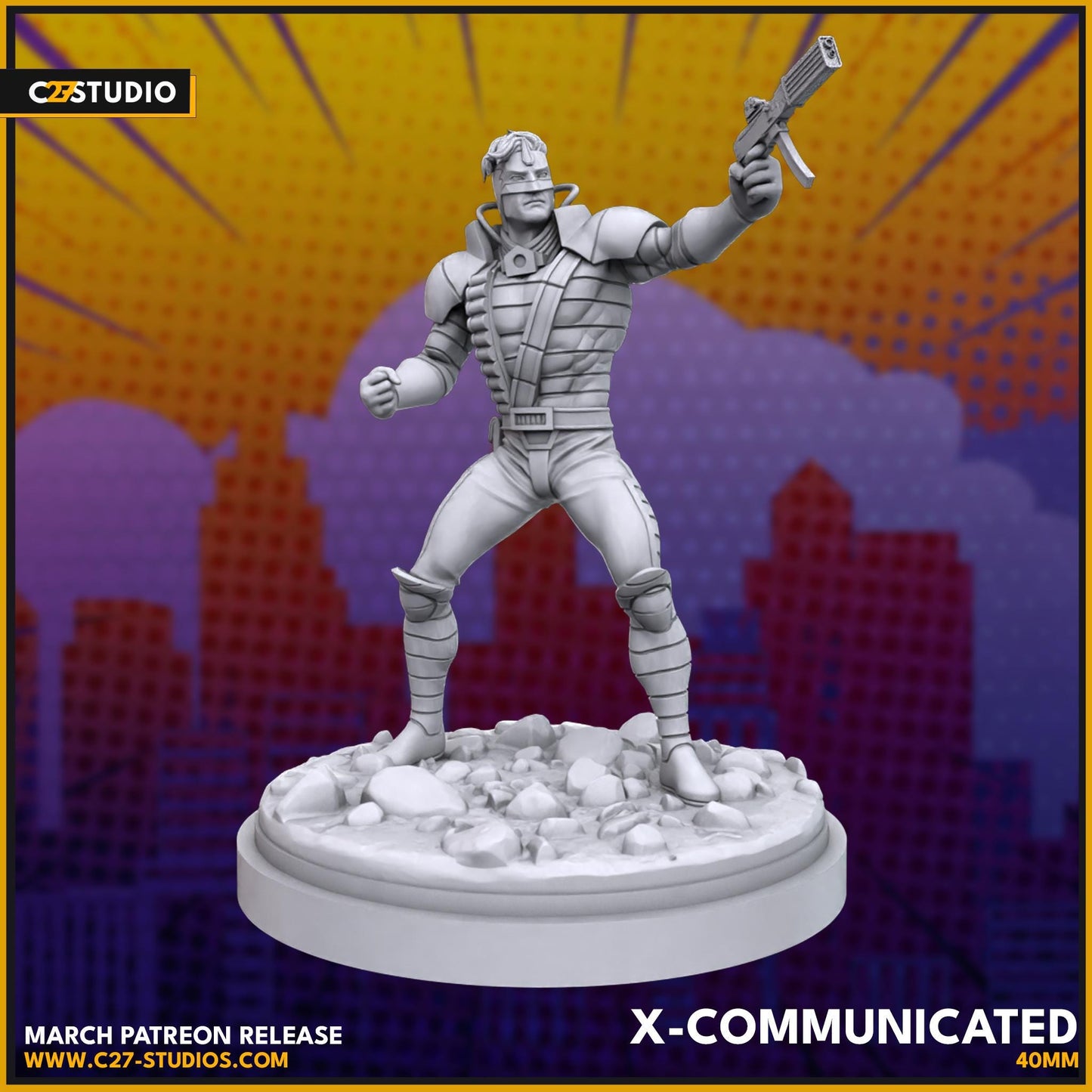 Maverick / X-Communicated 40mm miniature (sculpted by C27 collectibles) (Crisis Protocol Proxy/Alternative)