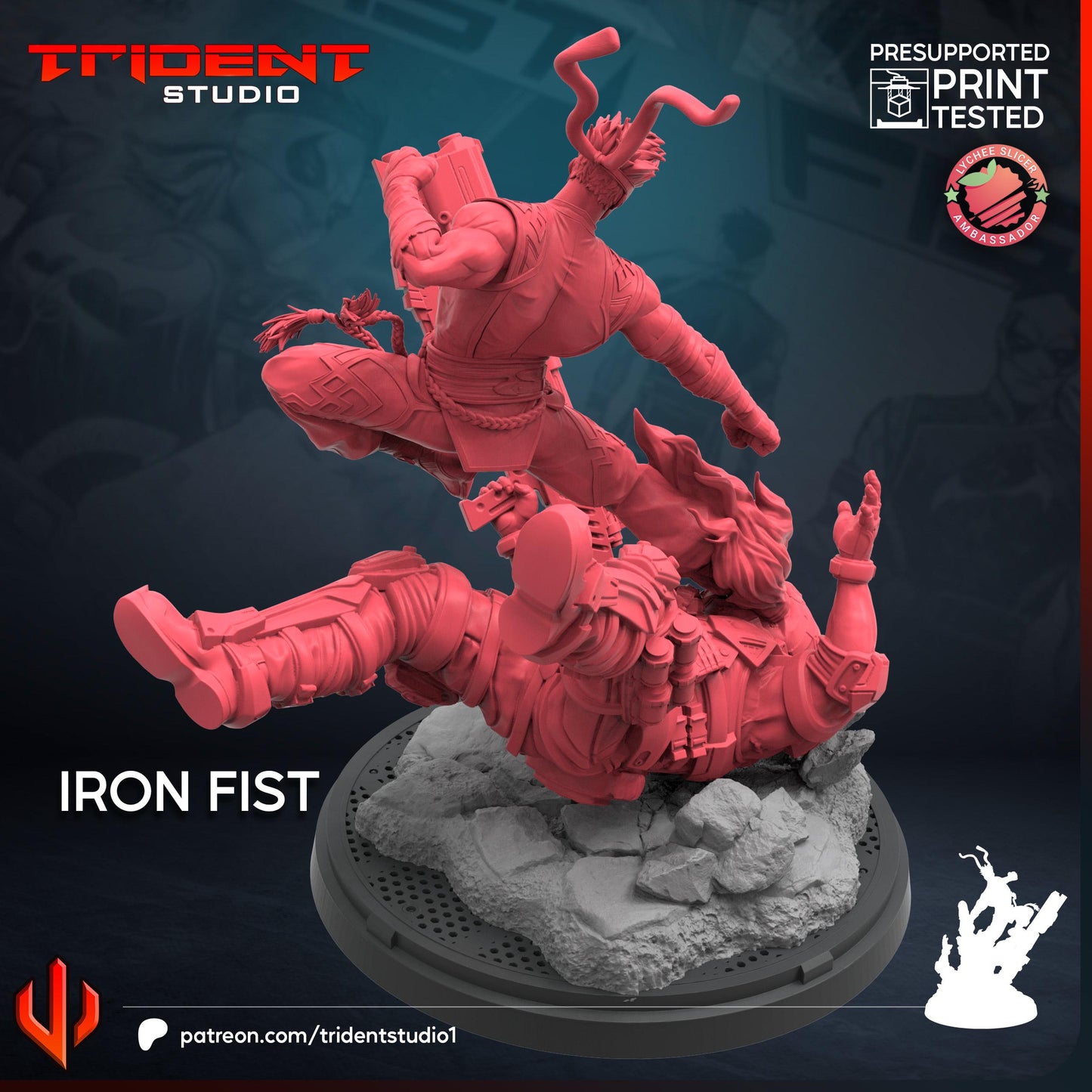 Iron Fist - Rivals (Fan art sculpted by Trident Studio) (Crisis Protocol Proxy/Alternative)