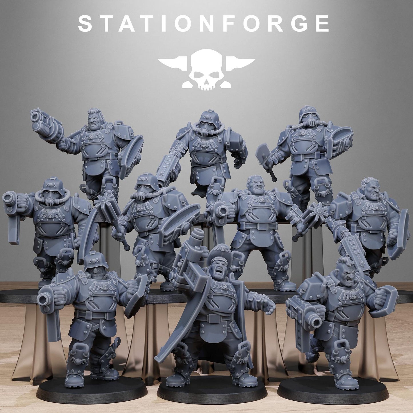 Grim Guard Armoured Mutants - set of 10 (sculpted by Stationforge)