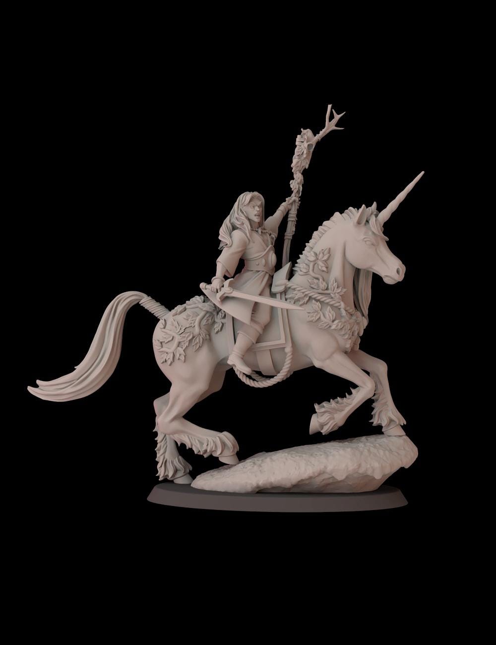 Elf Wizard on Unicorn (Sculpted by Fantasy Cult Miniatures)