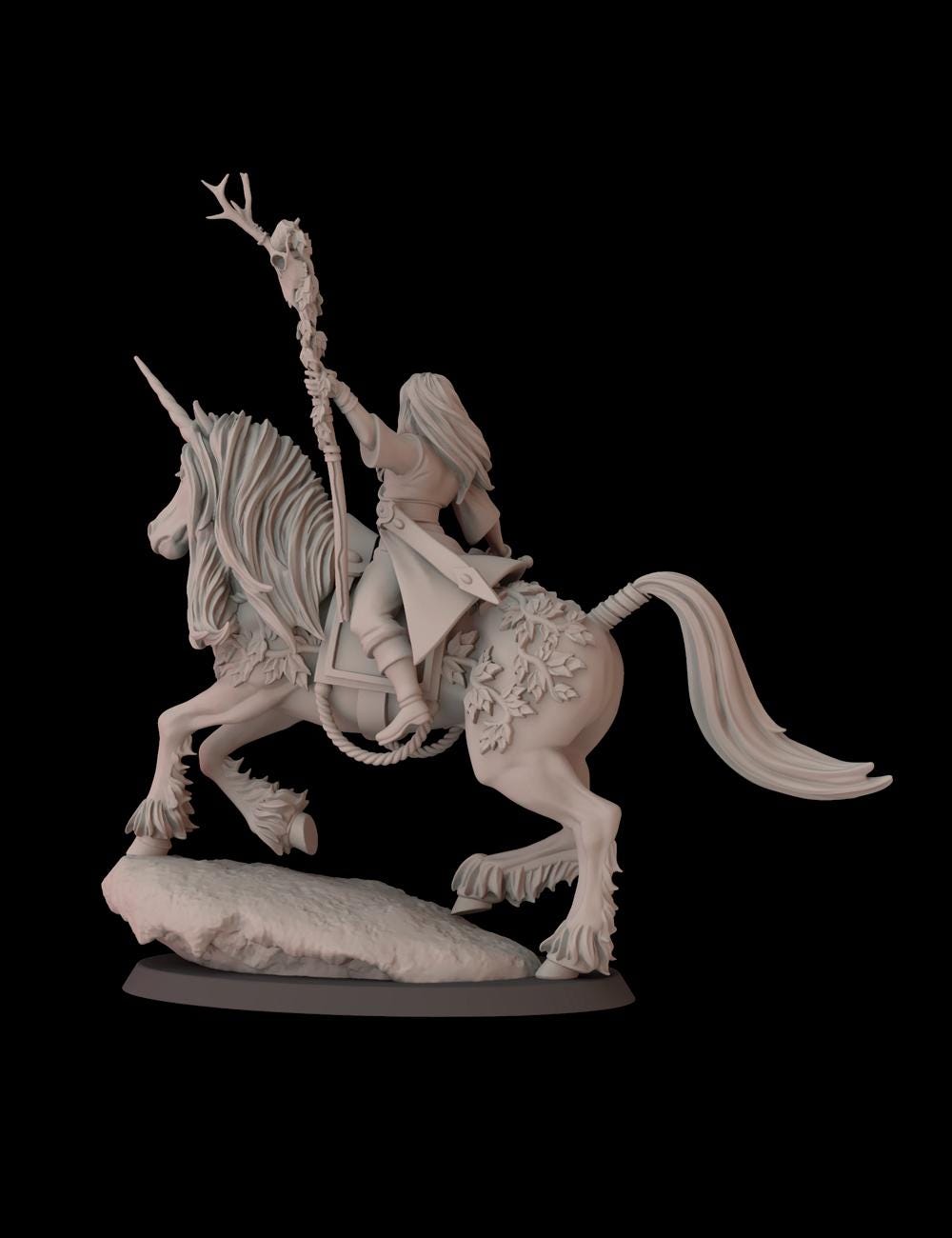 Elf Wizard on Unicorn (Sculpted by Fantasy Cult Miniatures)