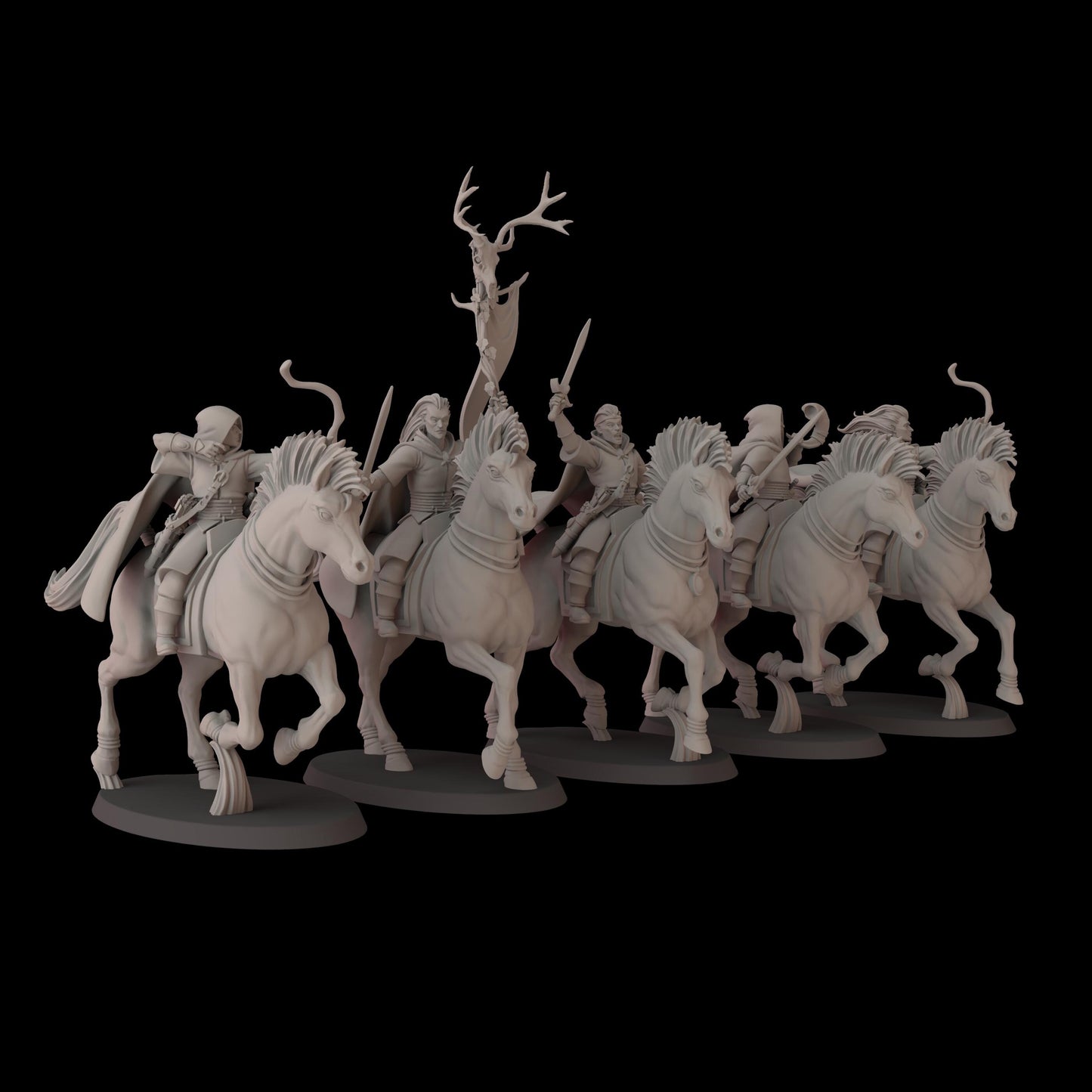 Elven Archers on Steeds - set of 5 (Sculpted by Fantasy Cult Miniatures)