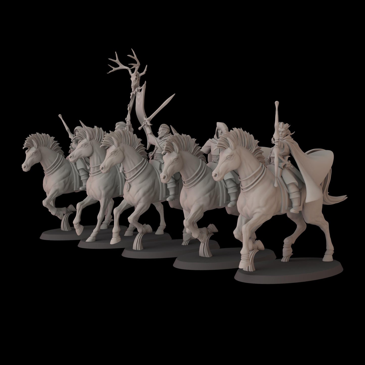 Elven Archers on Steeds - set of 5 (Sculpted by Fantasy Cult Miniatures)