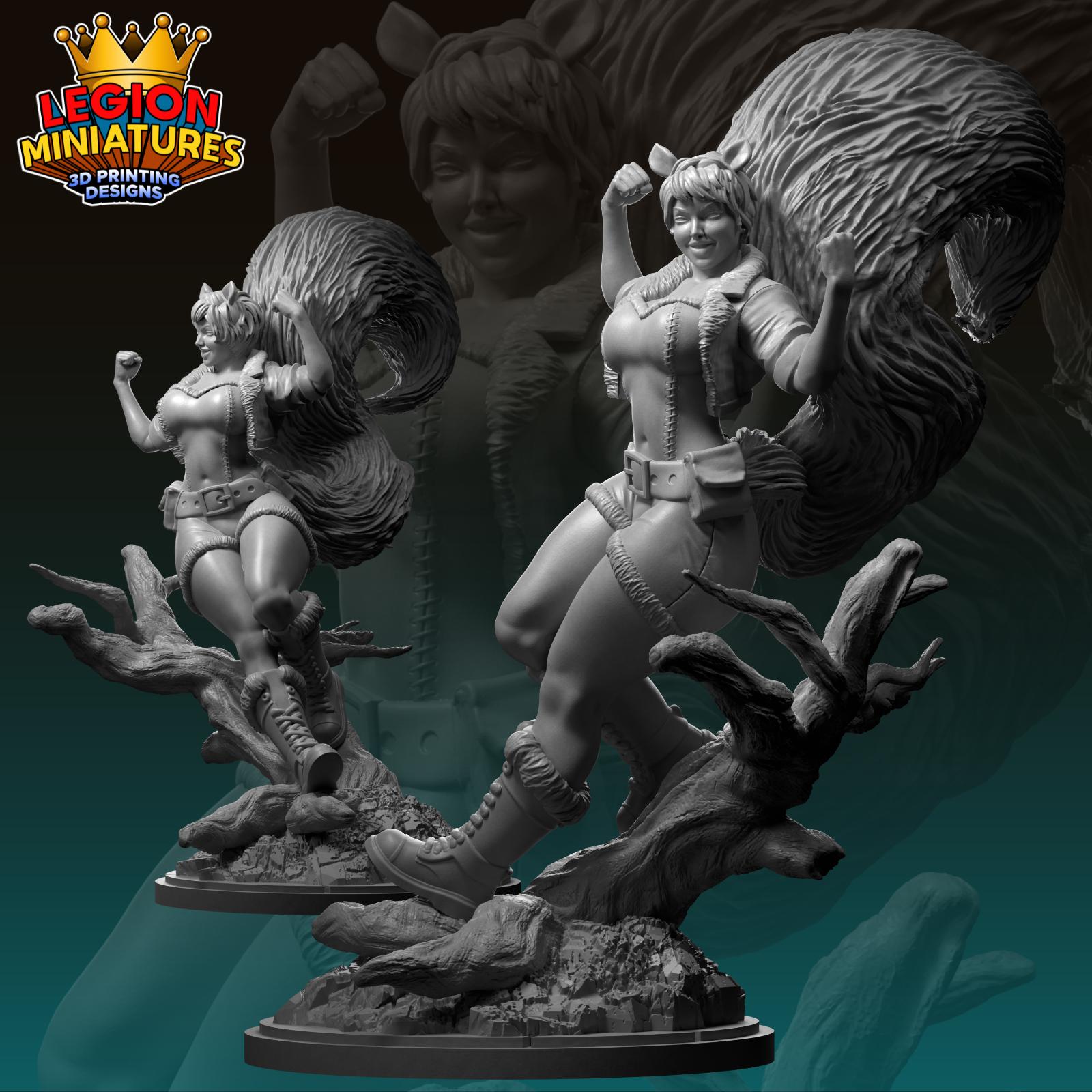 Squirrel Girl Fan-Art 40mm Miniature (Sculpted by Legion Miniatures) (Crisis Protocol Proxy/Alternative)