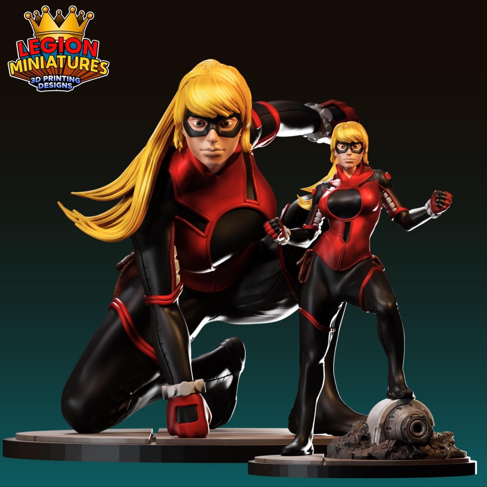 Stature Fan-Art (2 minis) 40mm Miniature (Sculpted by Legion Miniatures) (Crisis Protocol Proxy/Alternative)