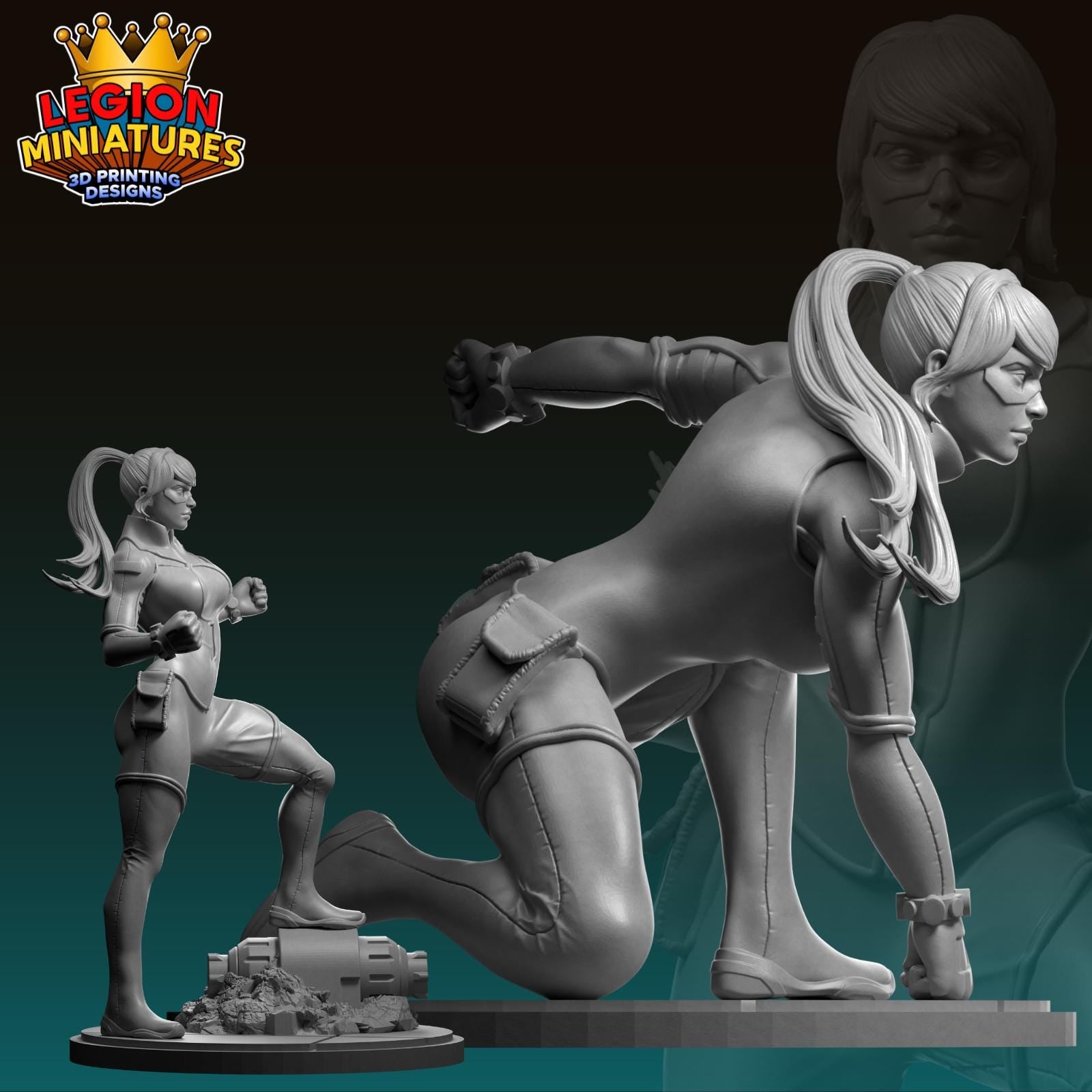 Stature Fan-Art (2 minis) 40mm Miniature (Sculpted by Legion Miniatures) (Crisis Protocol Proxy/Alternative)
