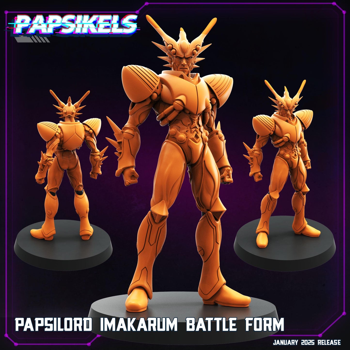 Papsilord Imakarum Battle Form - Cyberpunk Miniature (sculpted by Papsikels)