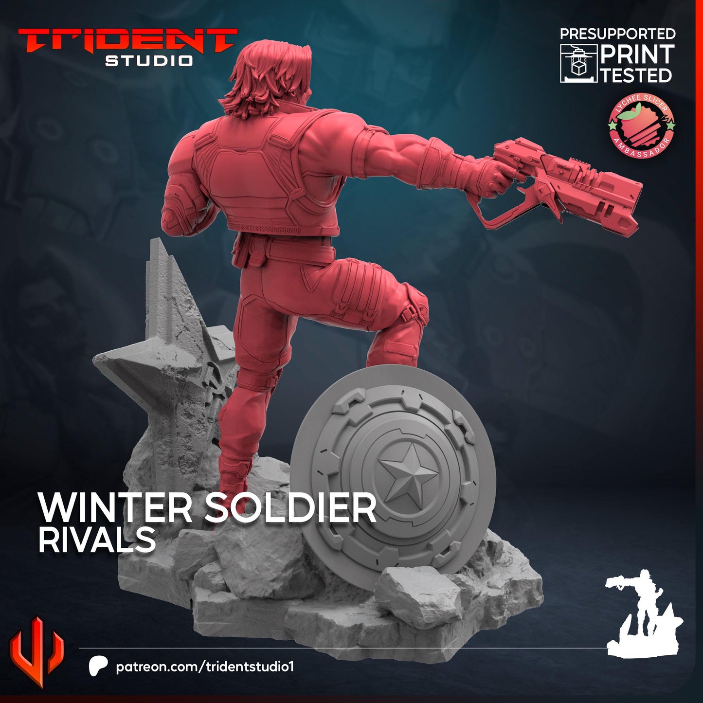 Winter Soldier - Rivals (Fan art sculpted by Trident Studio) (Crisis Protocol Proxy/Alternative)