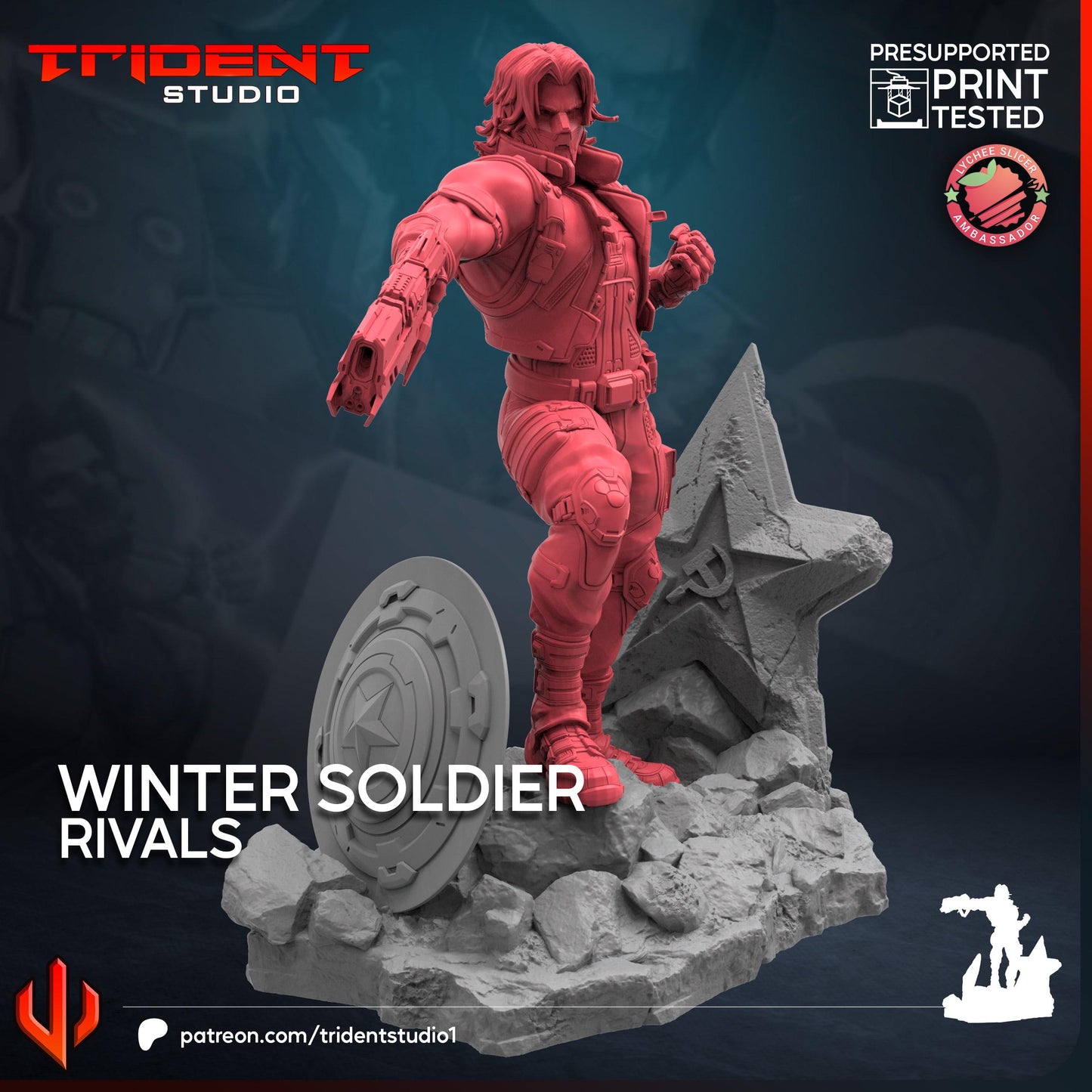 Winter Soldier - Rivals (Fan art sculpted by Trident Studio) (Crisis Protocol Proxy/Alternative)
