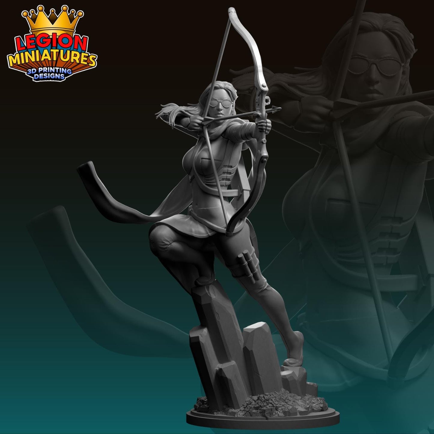 Kate Bishop - Fan Art 40mm Miniature (Sculpted by Legion Miniatures) (Crisis Protocol Proxy/Alternative)
