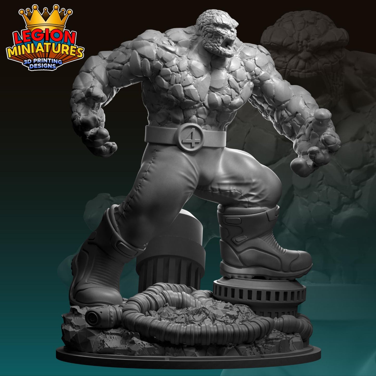 Thing - Fan Art 40mm Miniature (Sculpted by Legion Miniatures) (Crisis Protocol Proxy/Alternative)