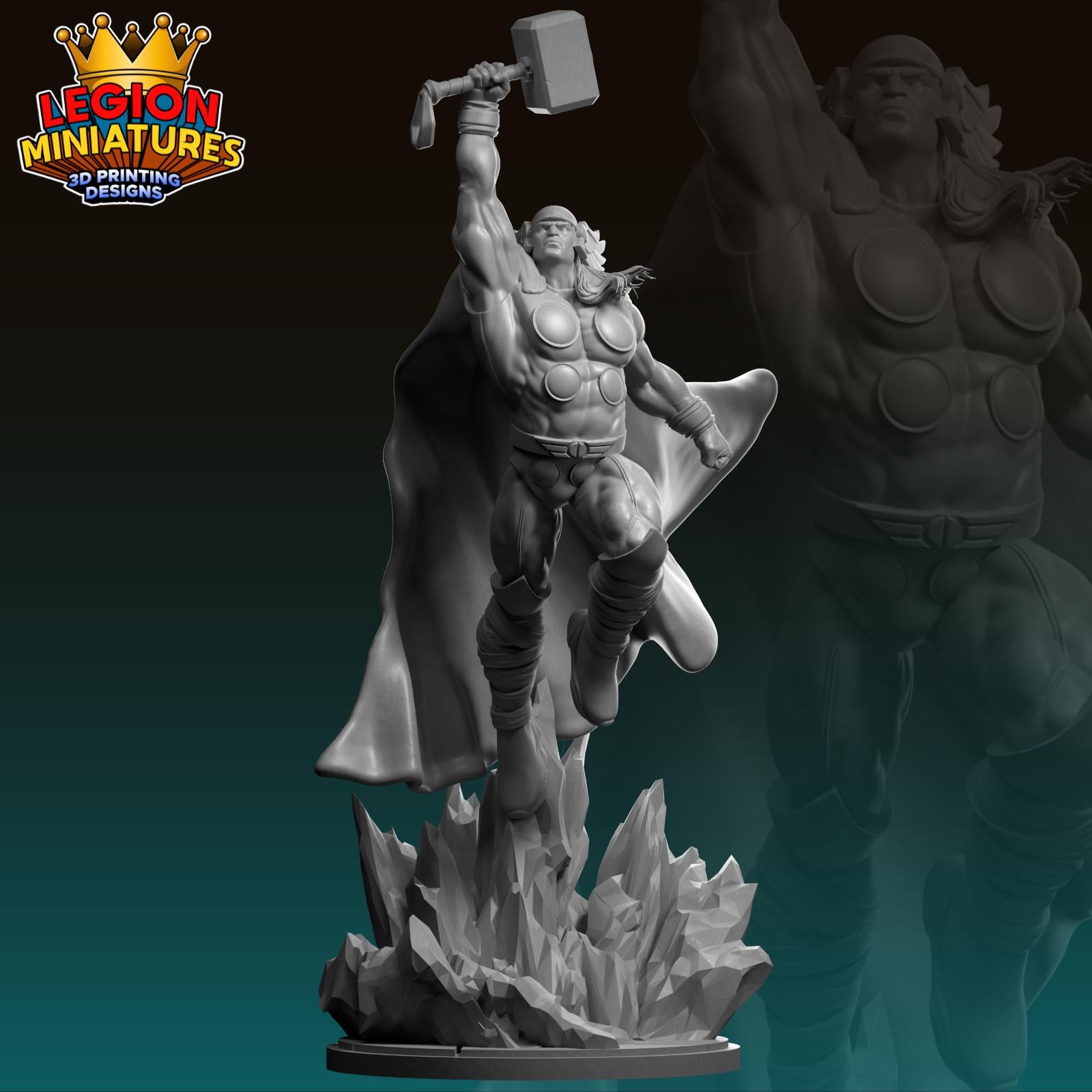 Thor - Fan Art 40mm Miniature (Sculpted by Legion Miniatures) (Crisis Protocol Proxy/Alternative)