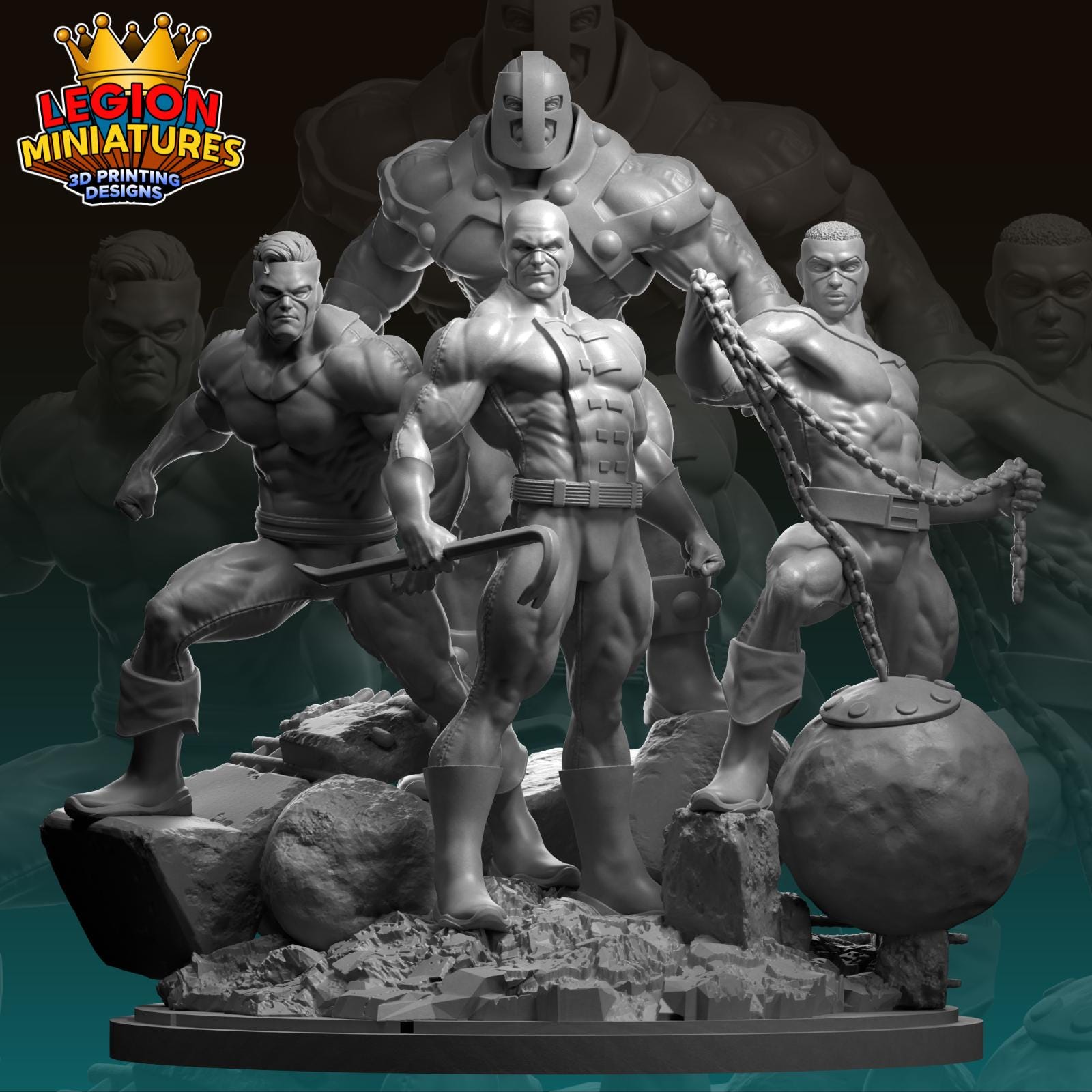 Wrecking Crew - Fan Art 40mm Miniature (Sculpted by Legion Miniatures) (Crisis Protocol Proxy/Alternative)