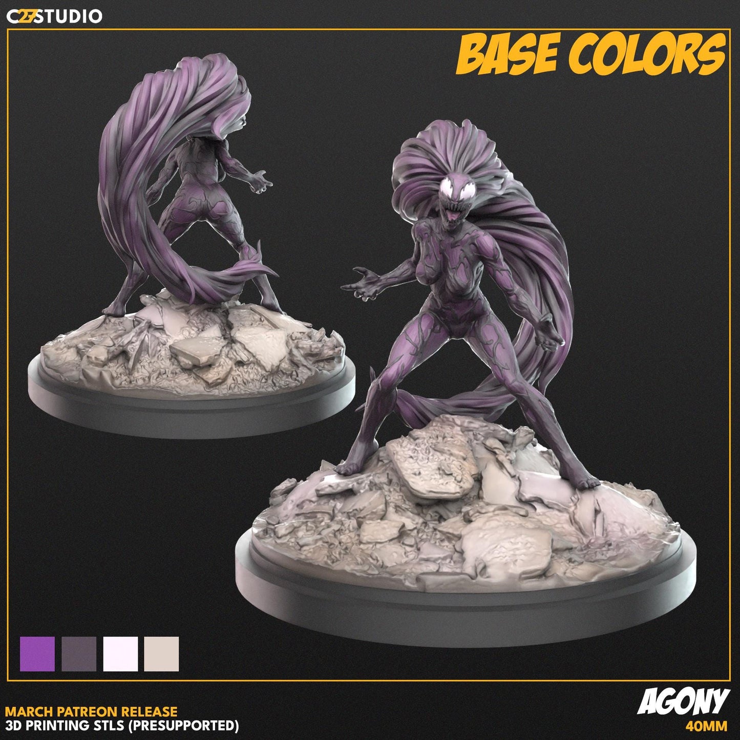 Slaygony / Agony 40mm miniature (sculpted by C27 collectibles) (Crisis Protocol Proxy/Alternative)