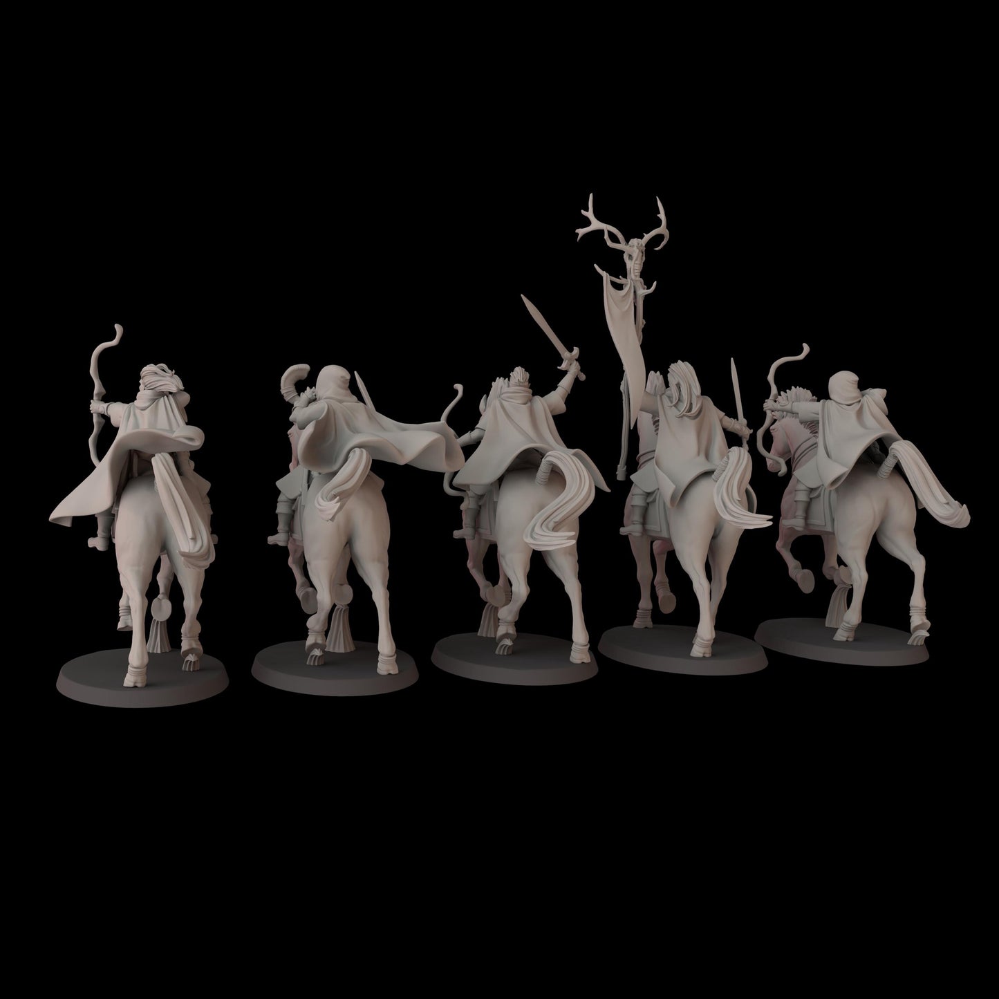 Elven Archers on Steeds - set of 5 (Sculpted by Fantasy Cult Miniatures)