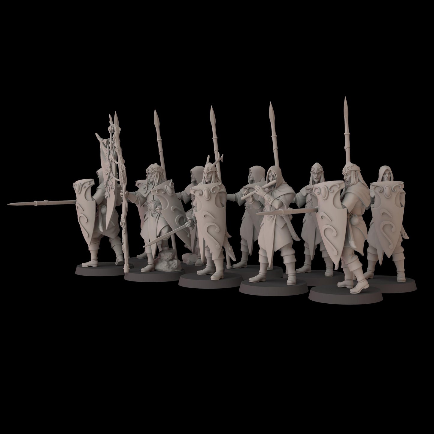 Elf Lancers - set of 10 (Sculpted by Fantasy Cult Miniatures)